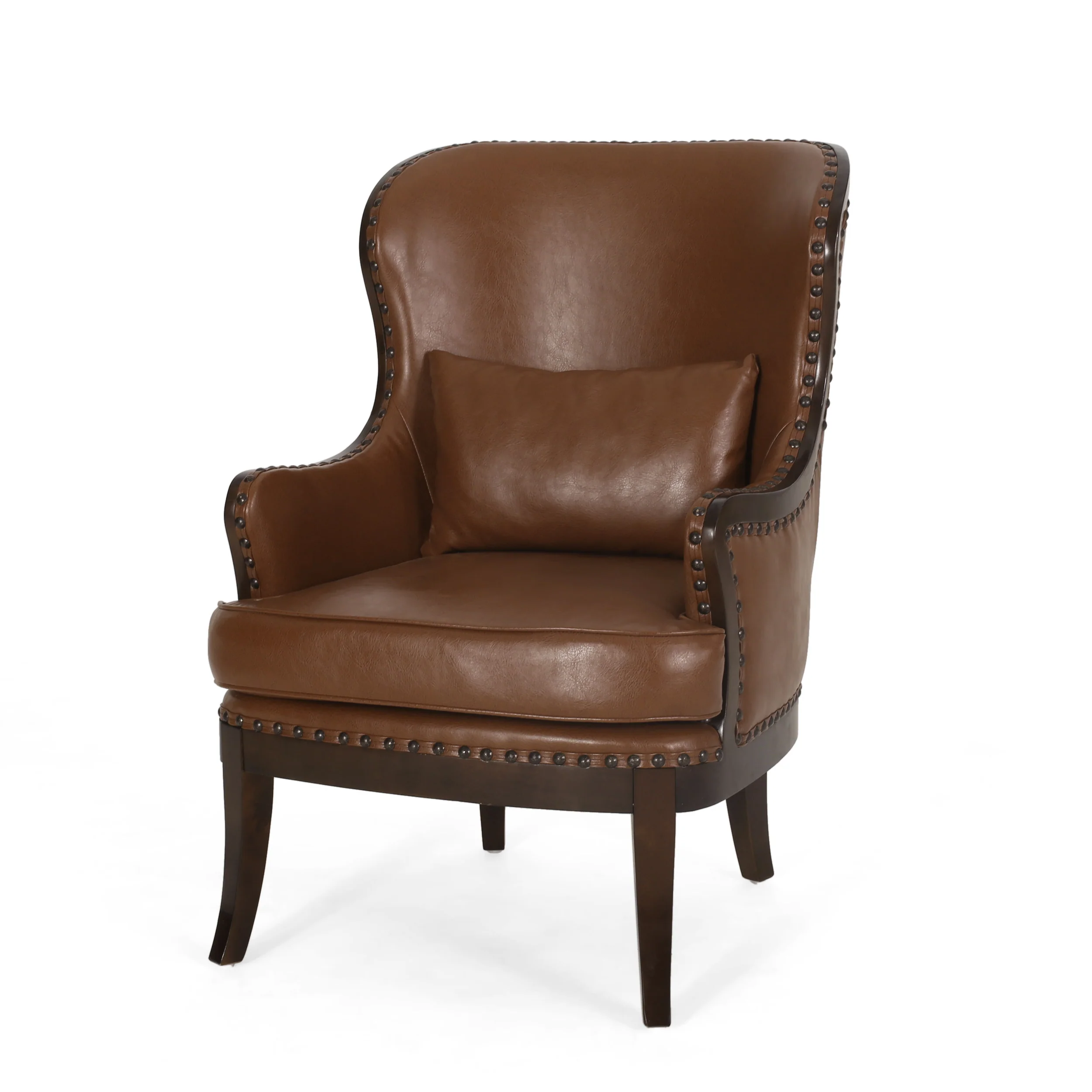 Jett Contemporary Upholstered Accent Chair with Nailhead Trim - furnishings