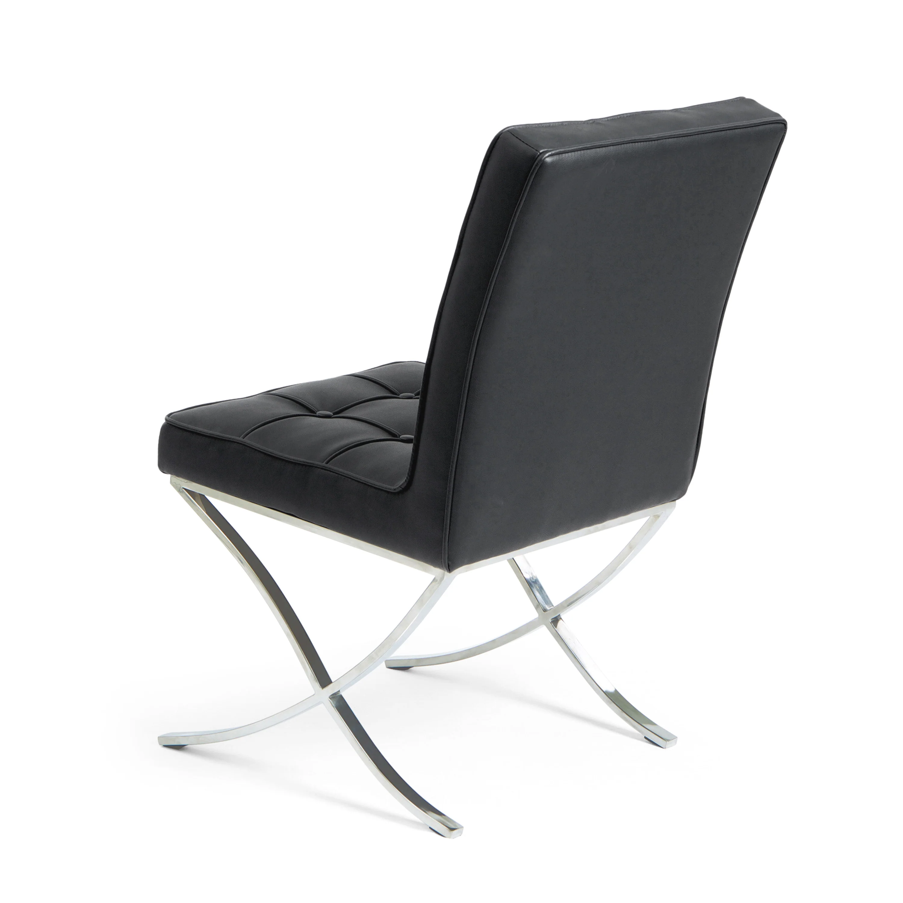 Pandora Modern Design Black Leather Dining Chairs (set of 2) - furnishings