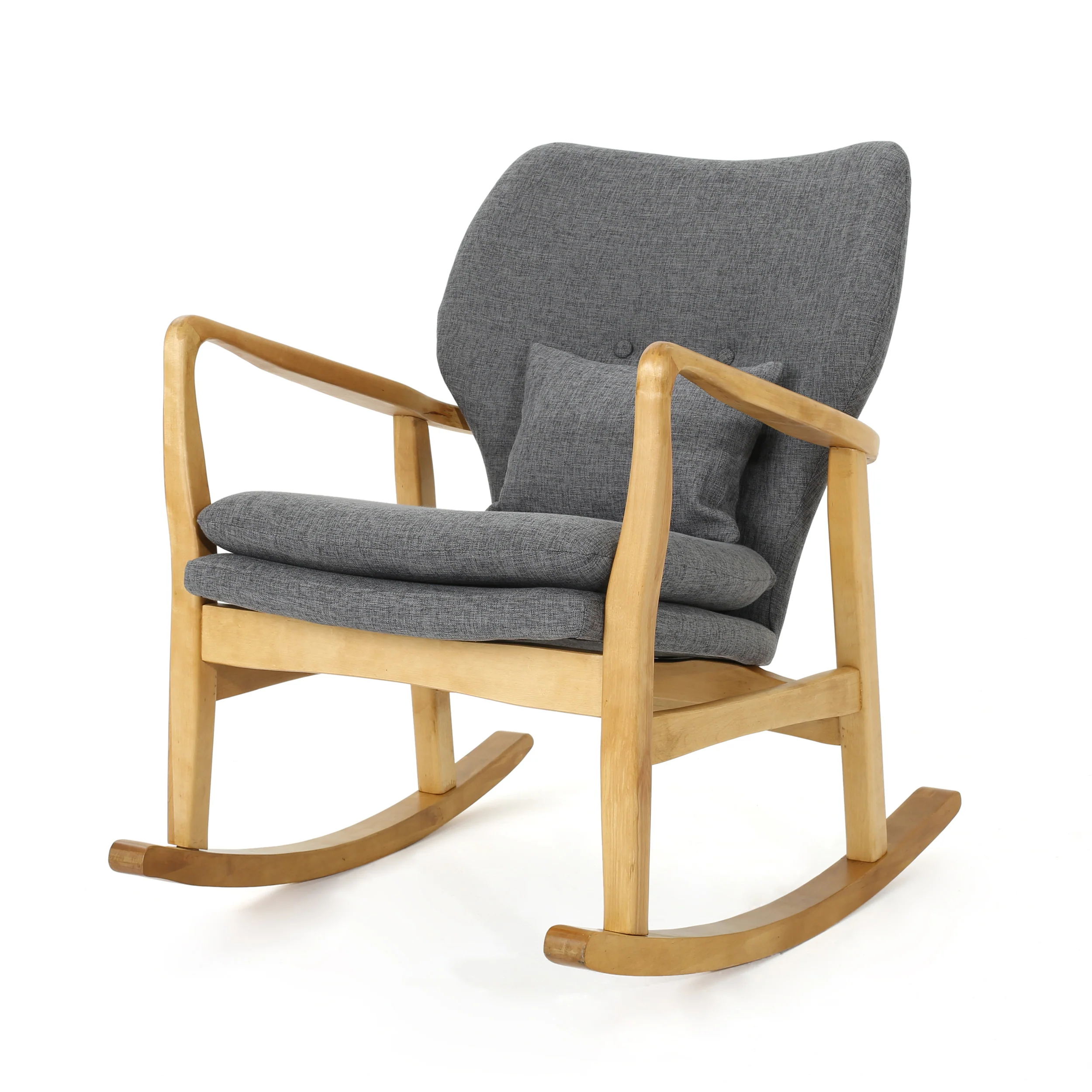 Balen Mid Century Modern Fabric Rocking Chair - furnishings