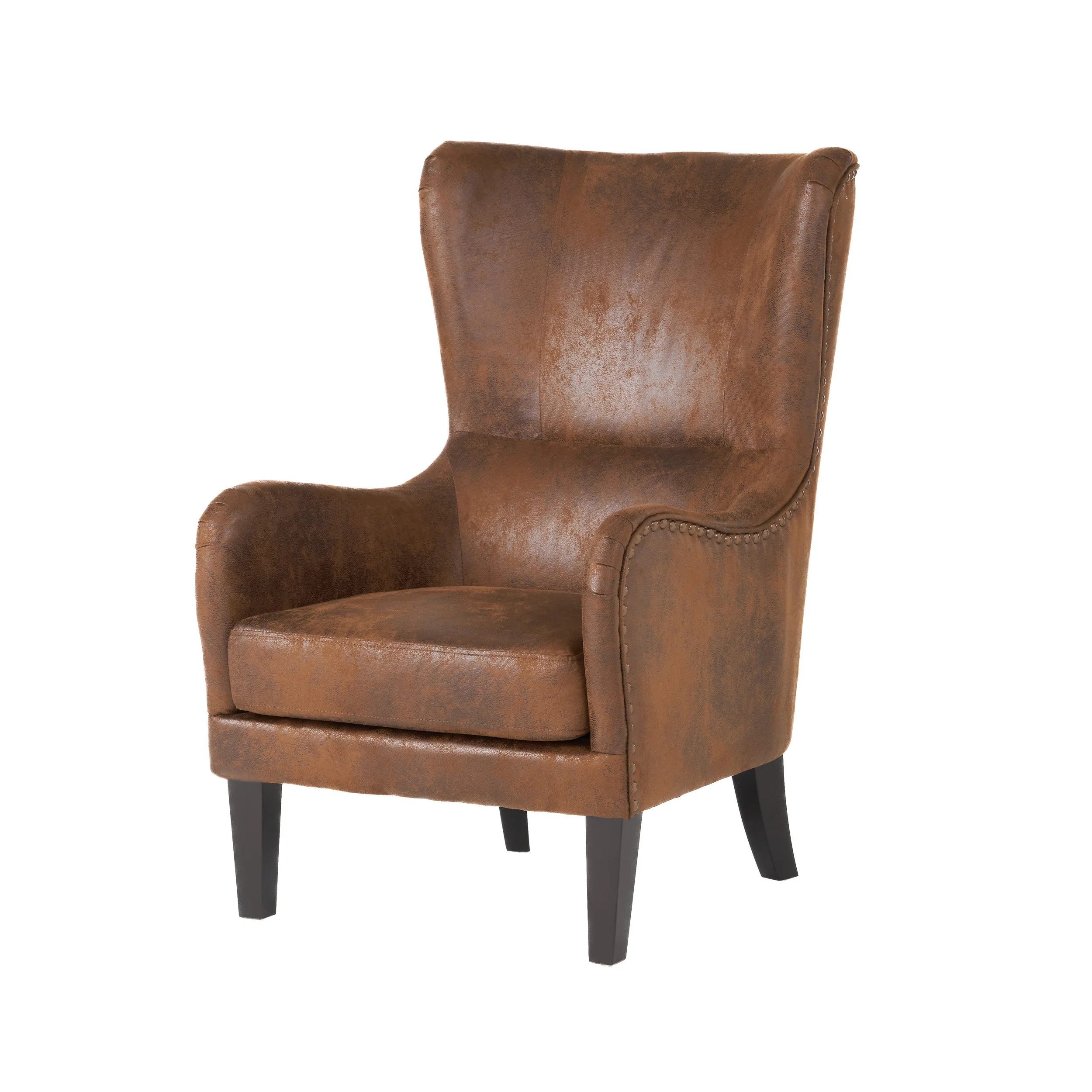 Salerno Microfiber High Back Wingback Club Chair - furnishings