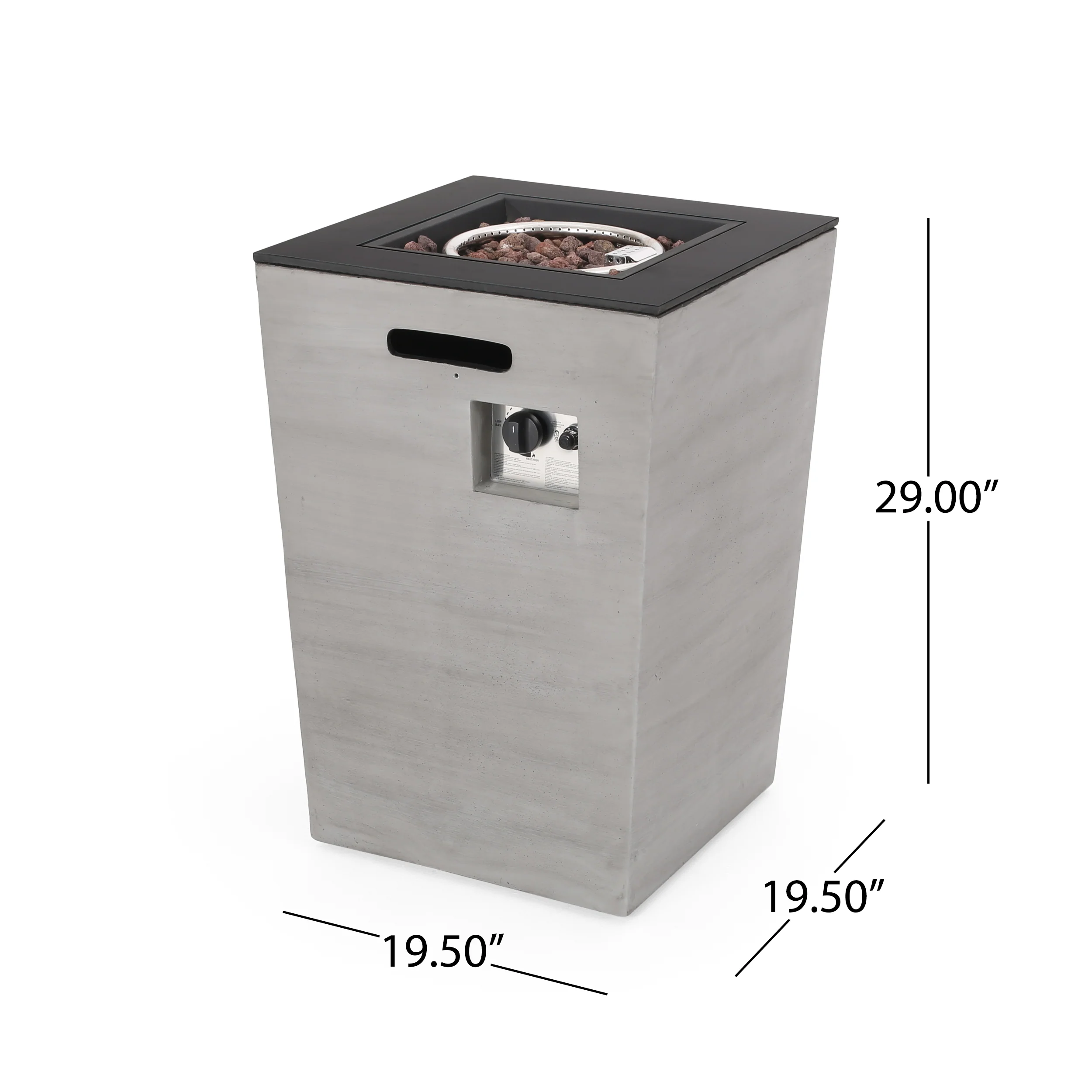 Mattie Outdoor Modern 19.5-Inch Fire Column - furnishings