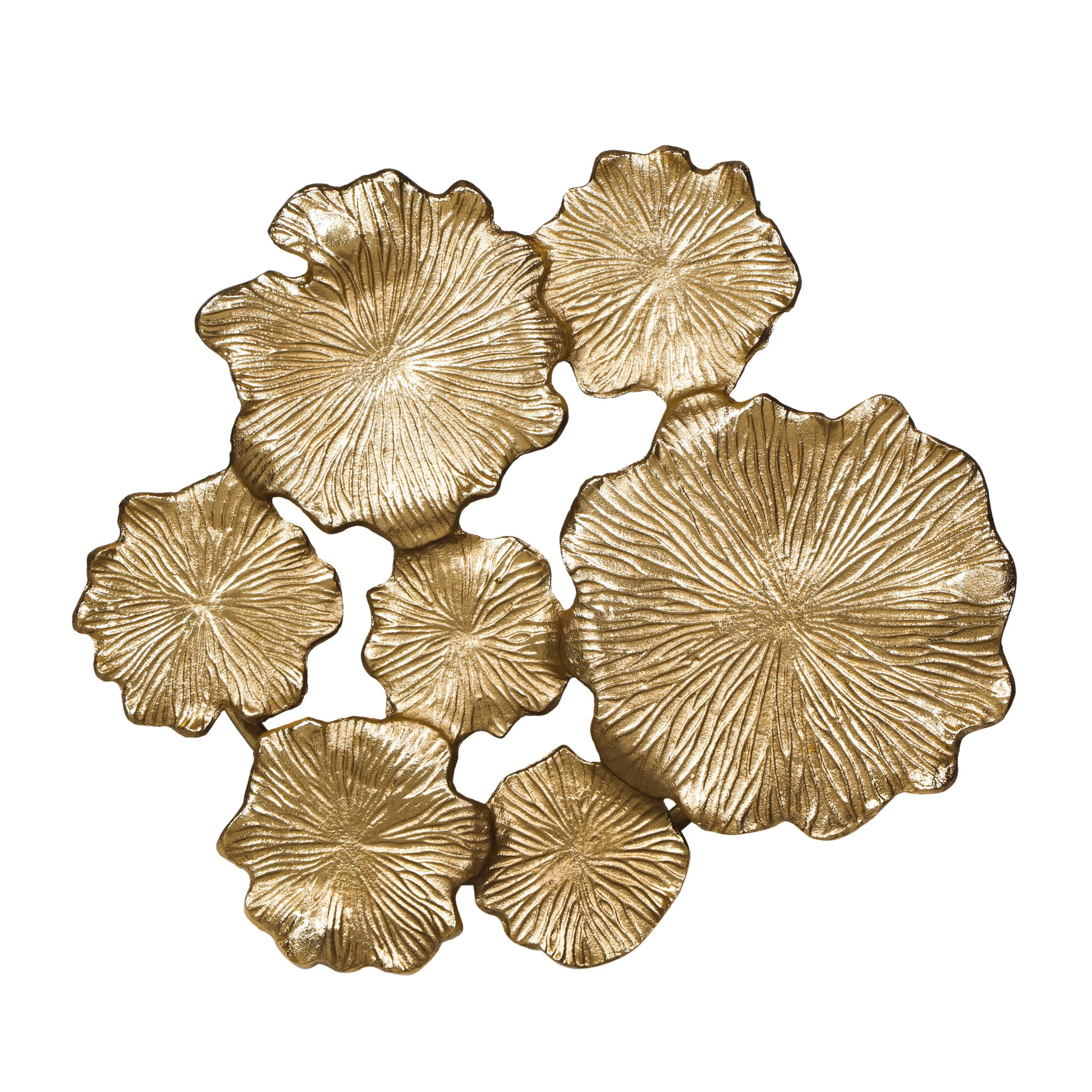 Condit Boho Glam Handcrafted Aluminum Leaf Pad Accent Table - furnishings
