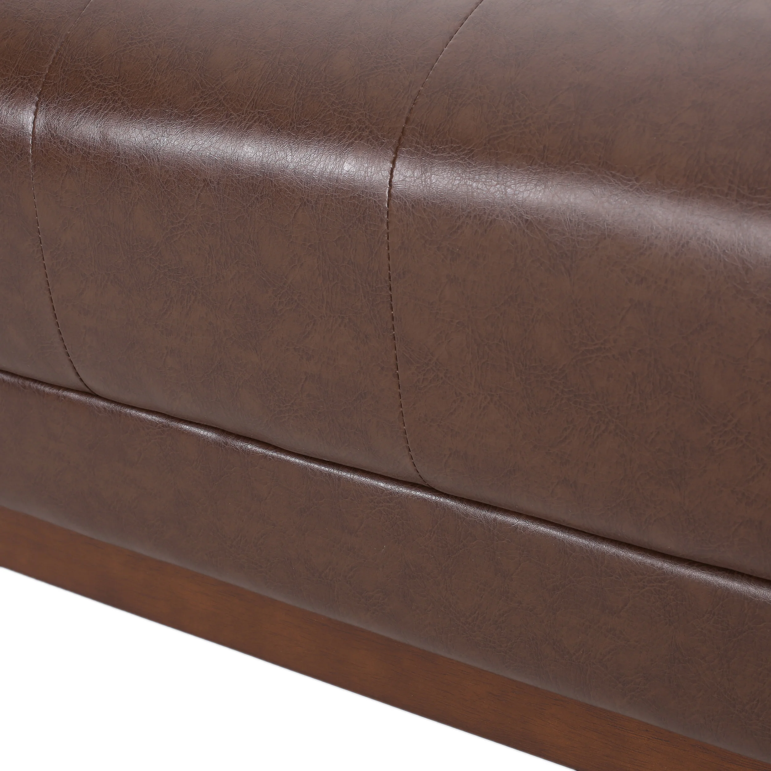 Stefan Mid Century Modern Faux Leather Tufted 3 Seater Sofa - furnishings