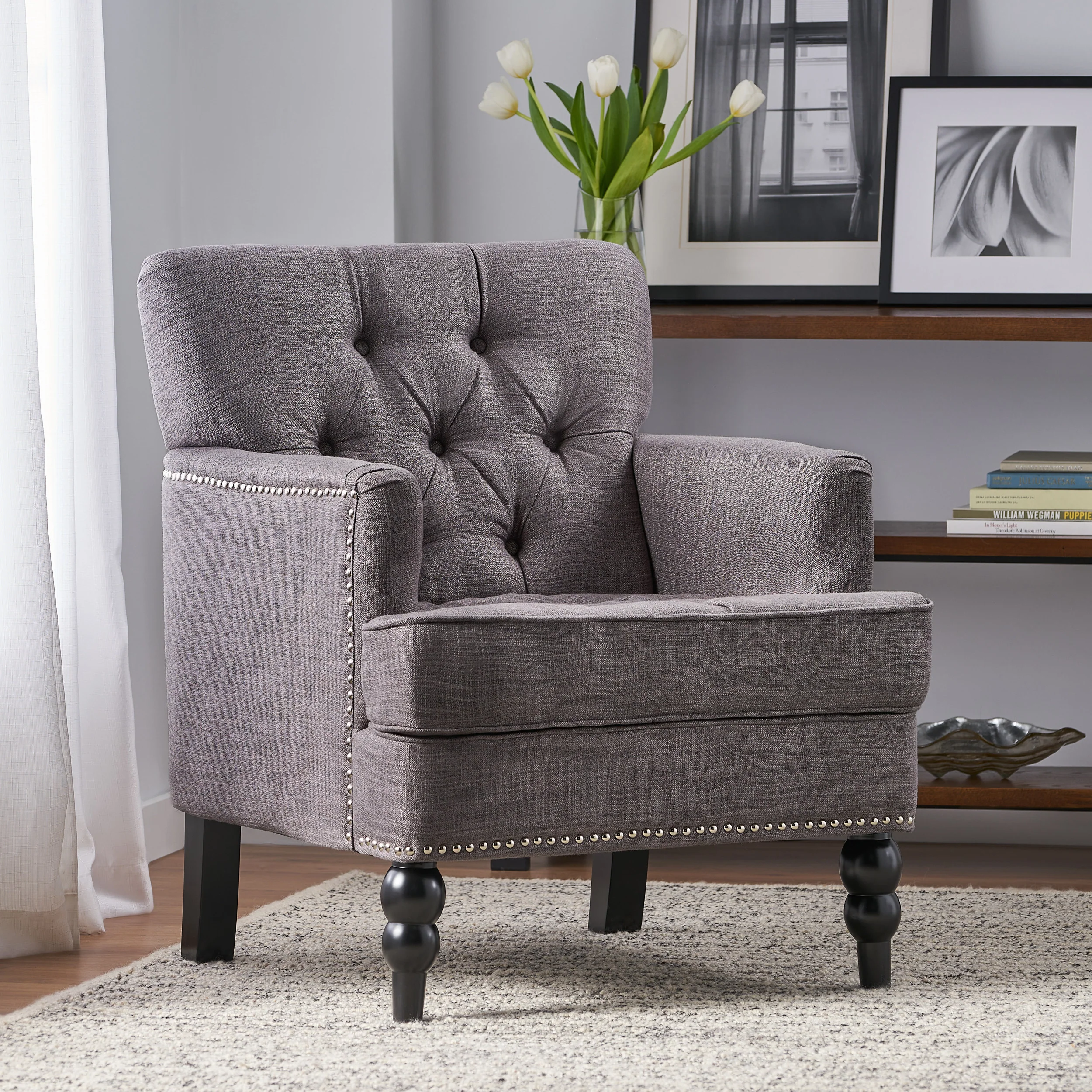 Madene Tufted Back Fabric Club Chair - furnishings