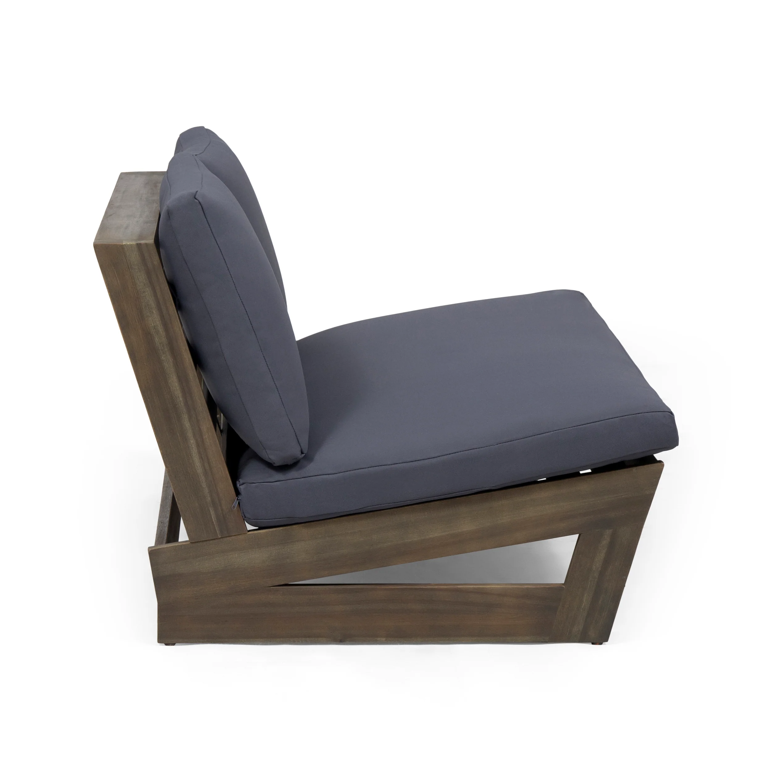 Emma Outdoor Acacia Wood Loveseat with Cushions - furnishings
