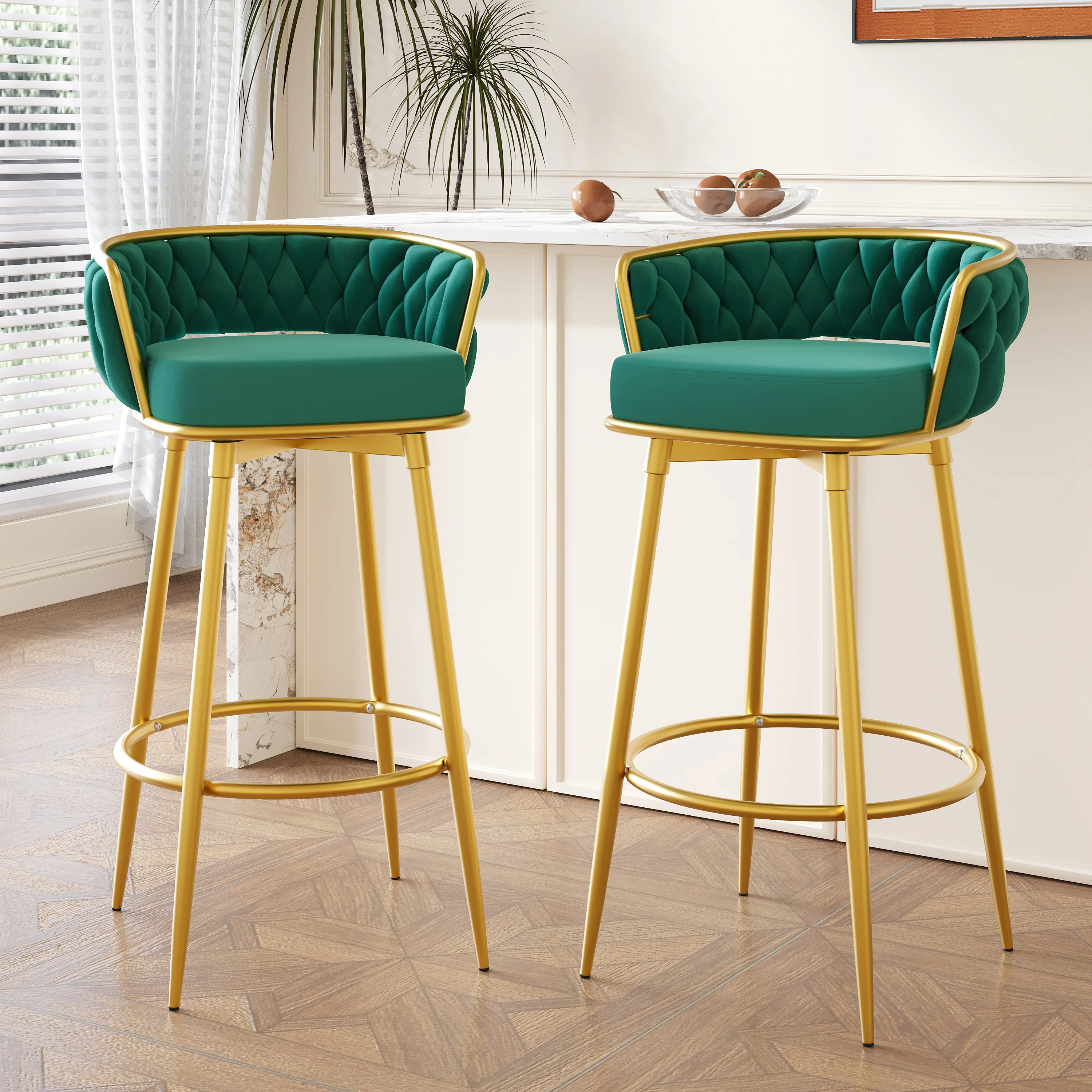Flufy Modern Rubberwood Upholstered Dining Chairs - furnishings