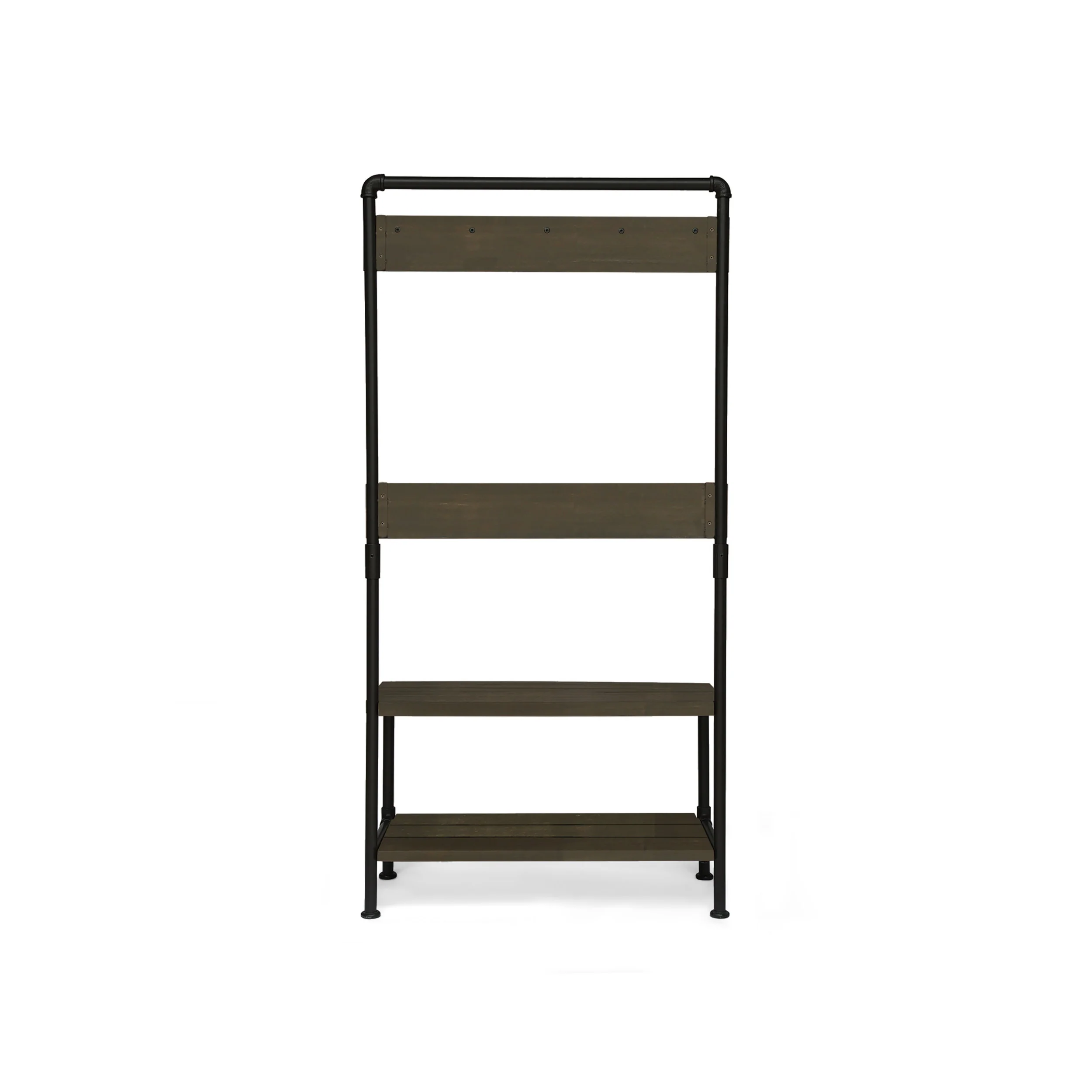 Dahl Outdoor Industrial Acacia and Iron Bench with Shelf and Coat Hooks - furnishings