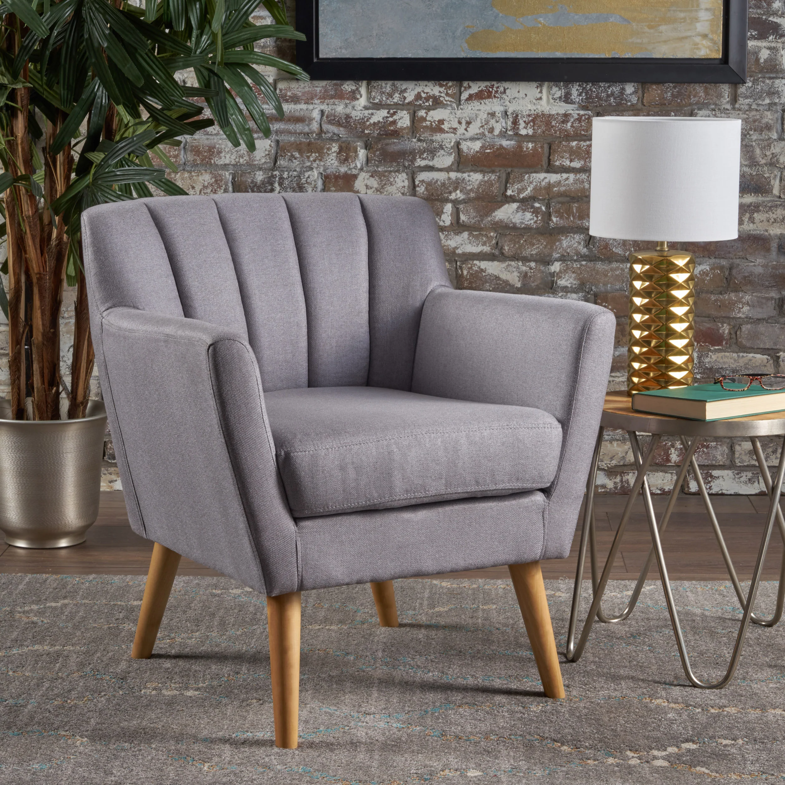 Madelyn Mid Century Modern Fabric Club Chair - furnishings
