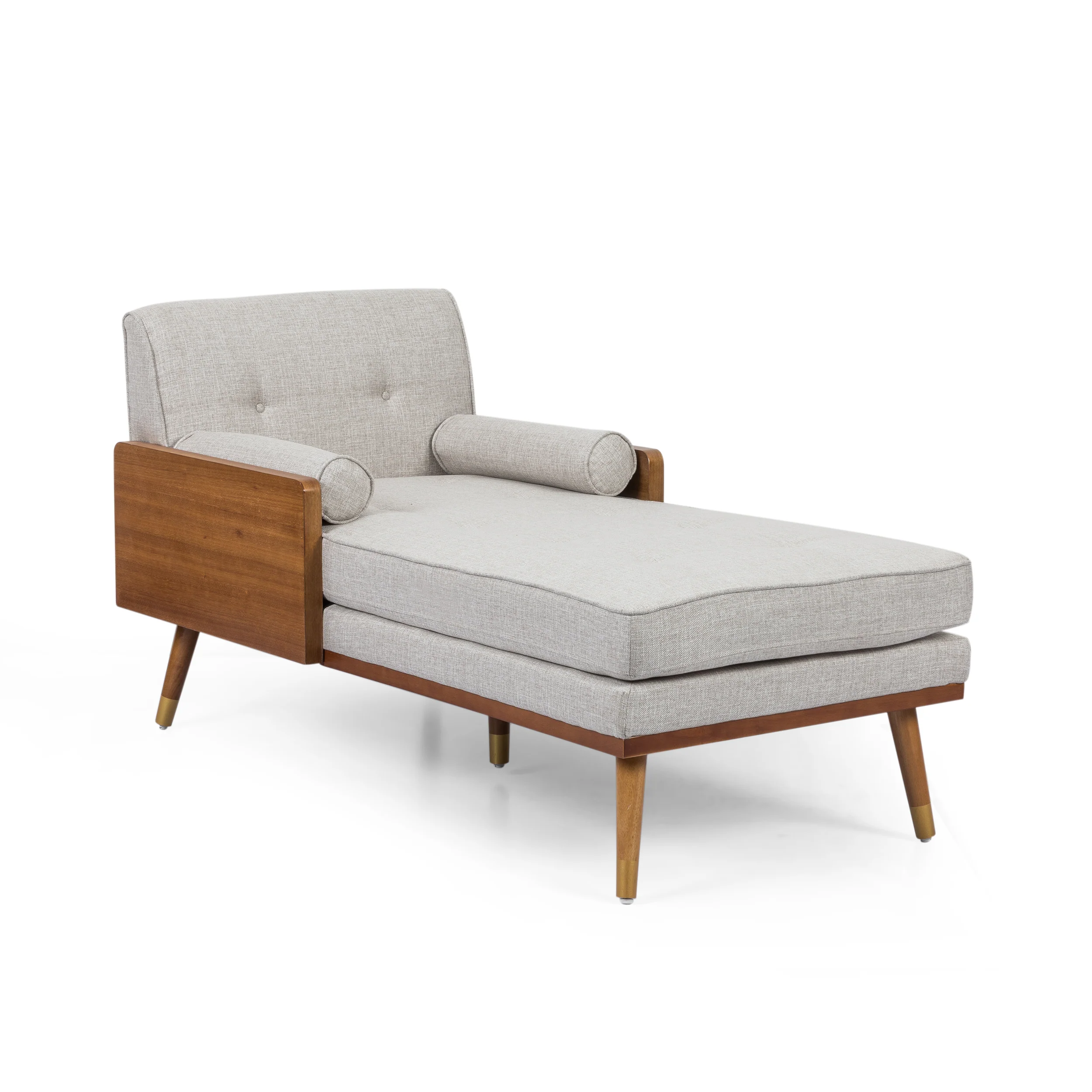 Pareesa Mid-Century Modern Fabric Chaise Lounge - furnishings
