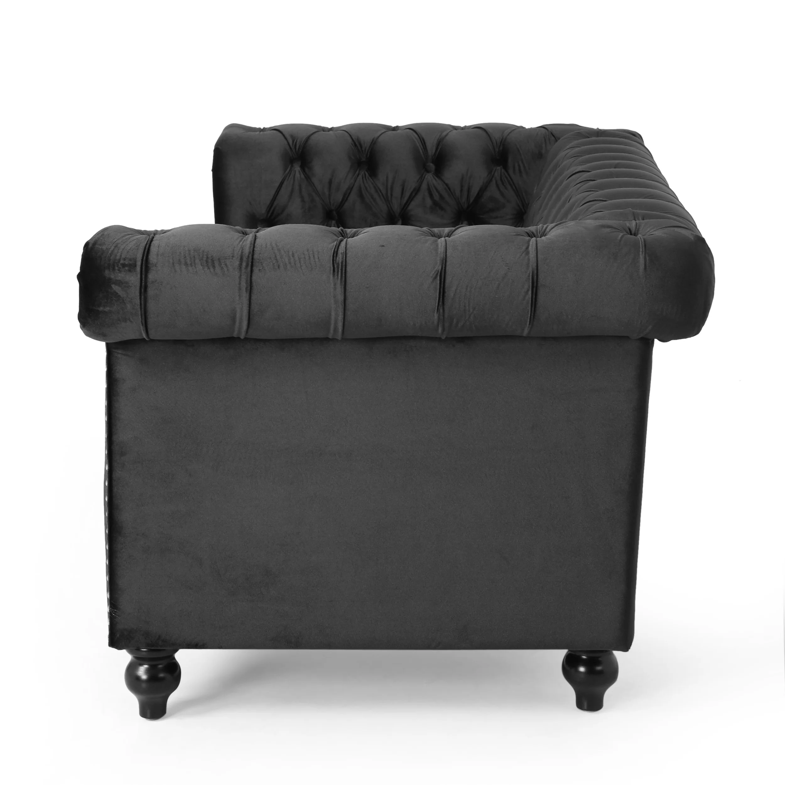 Timber Modern Glam Tufted Loveseat with Nailhead Trim - furnishings