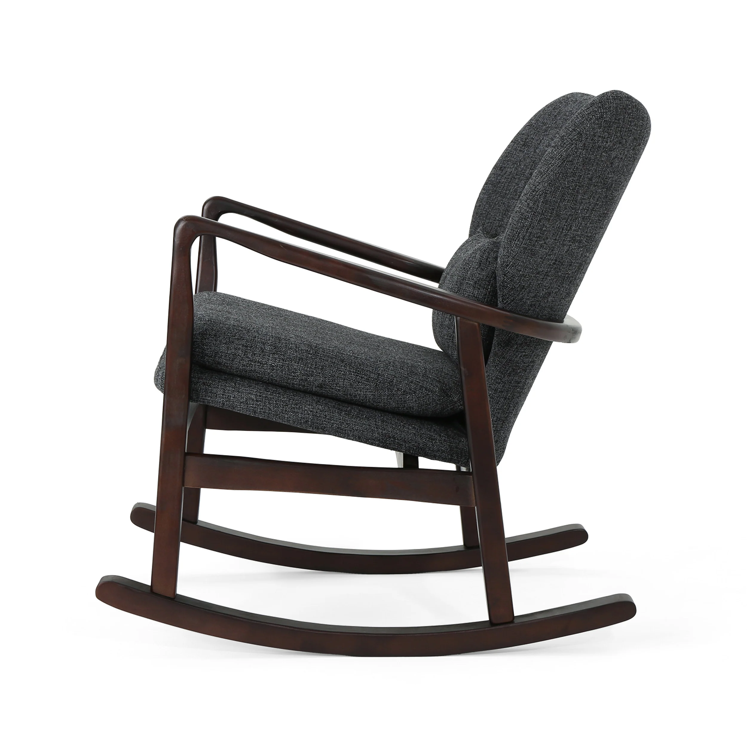 Balen Mid Century Modern Upholstered Rocking Chair - furnishings