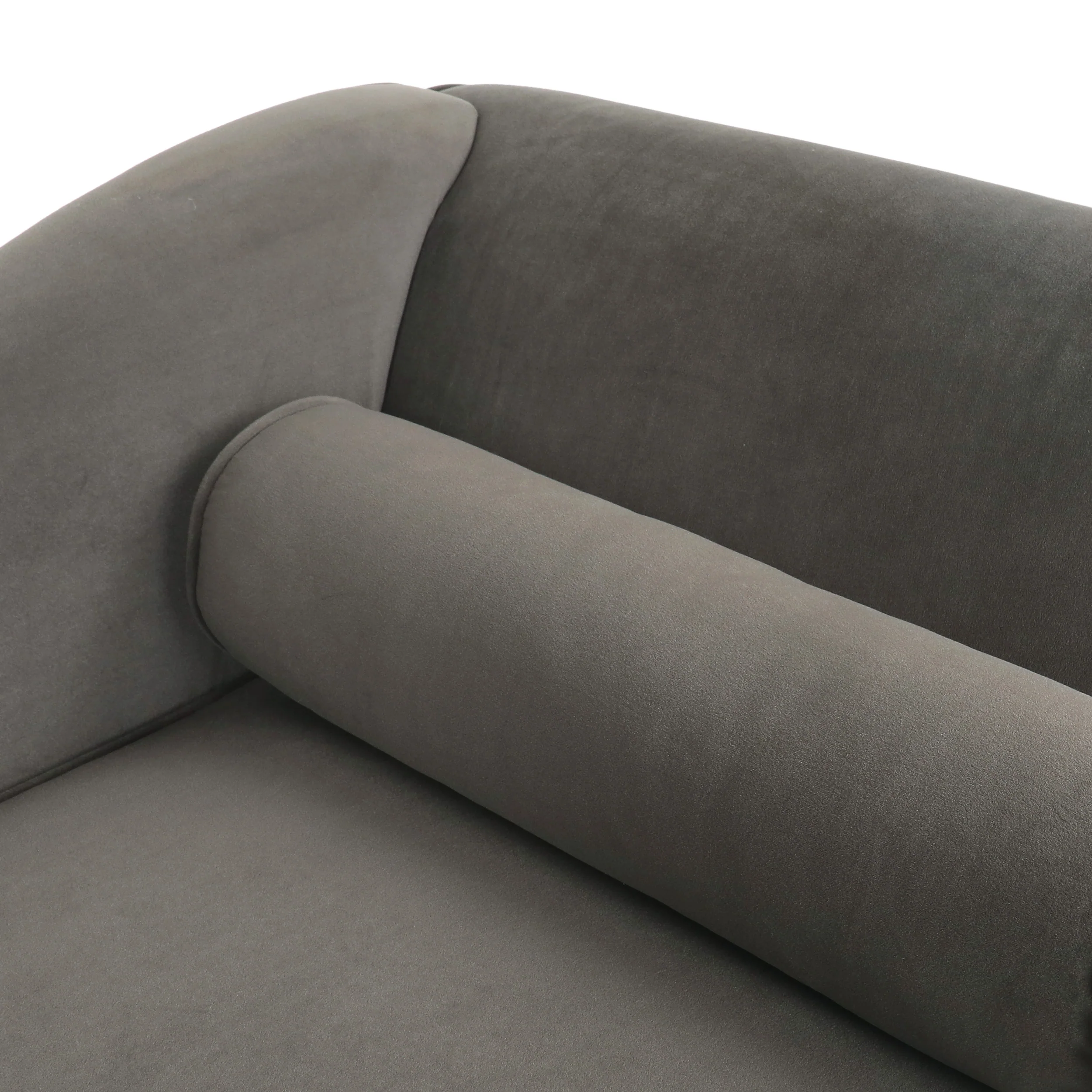Jakyrah Contemporary Velvet Chaise Lounge with Scroll Arms - furnishings
