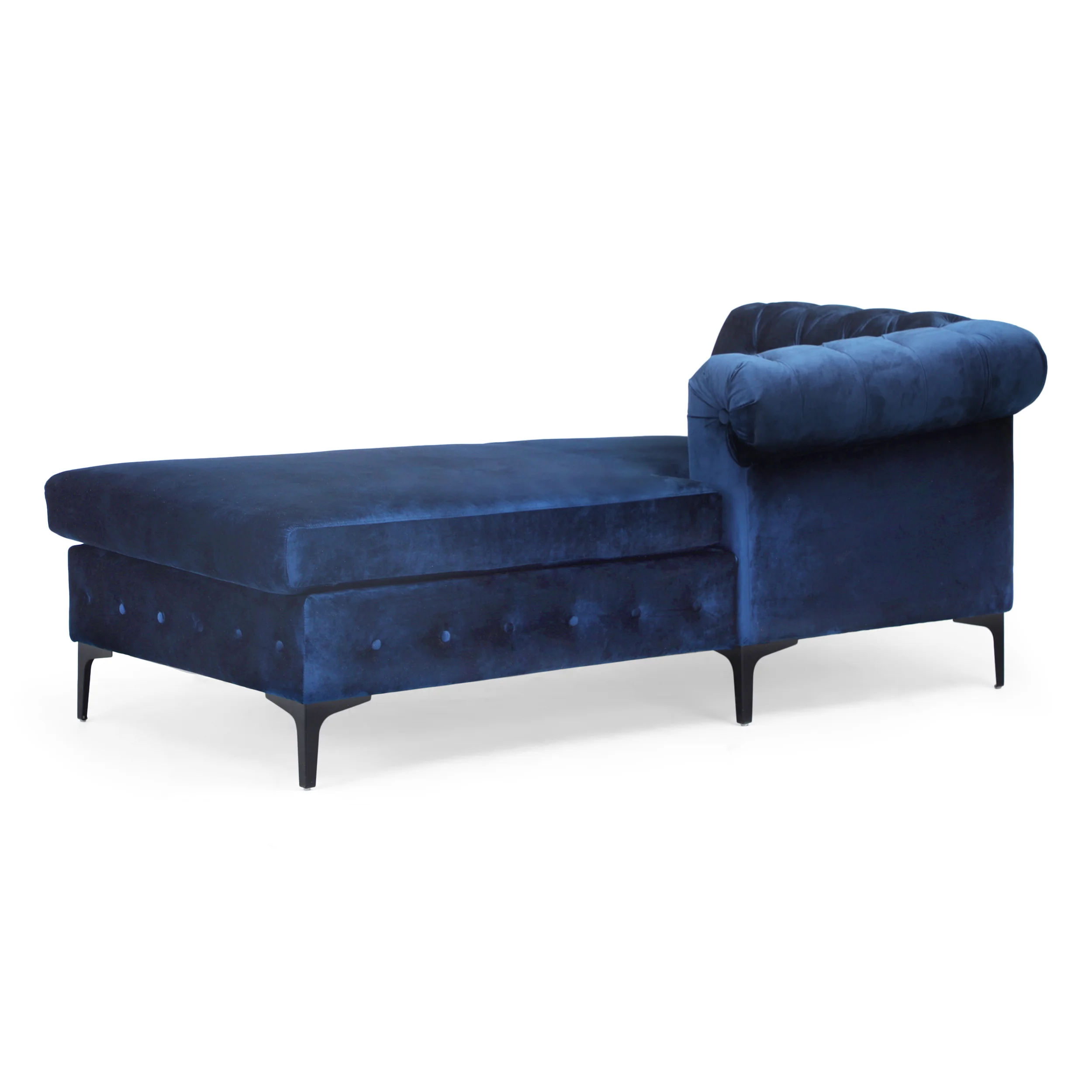 Juelz Contemporary Velvet 3 Seater Sectional Sofa with Chaise Lounge - furnishings