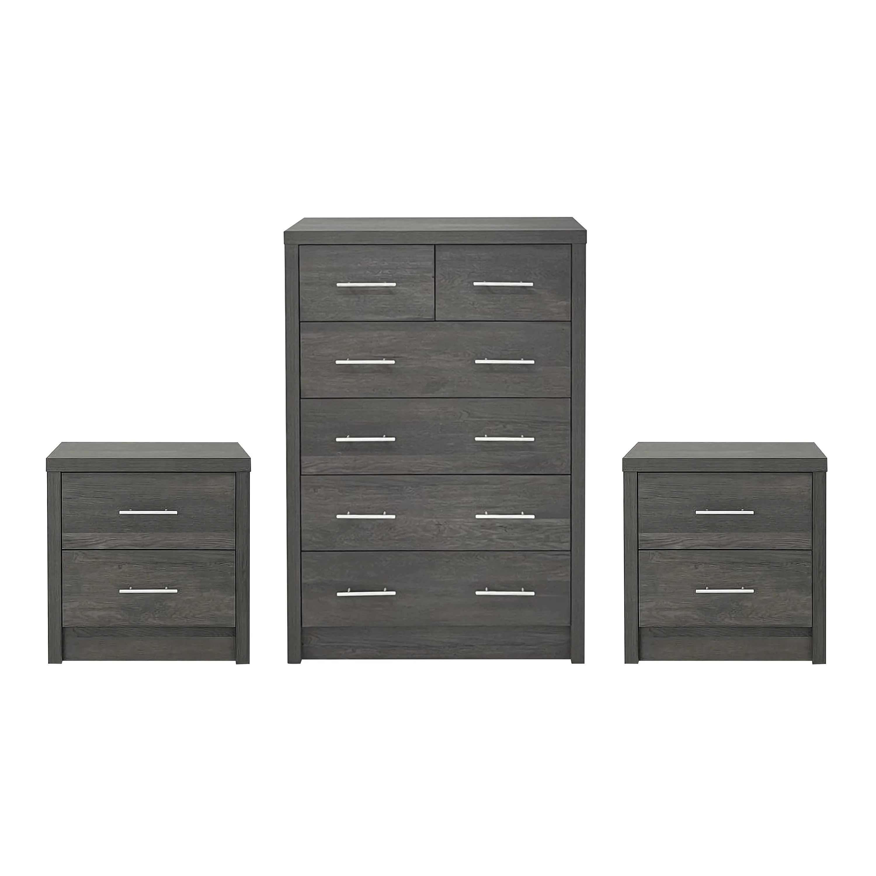 Marlette Modern 3 Piece 6 Drawer Dresser and Nightstand Bedroom Set - furnishings