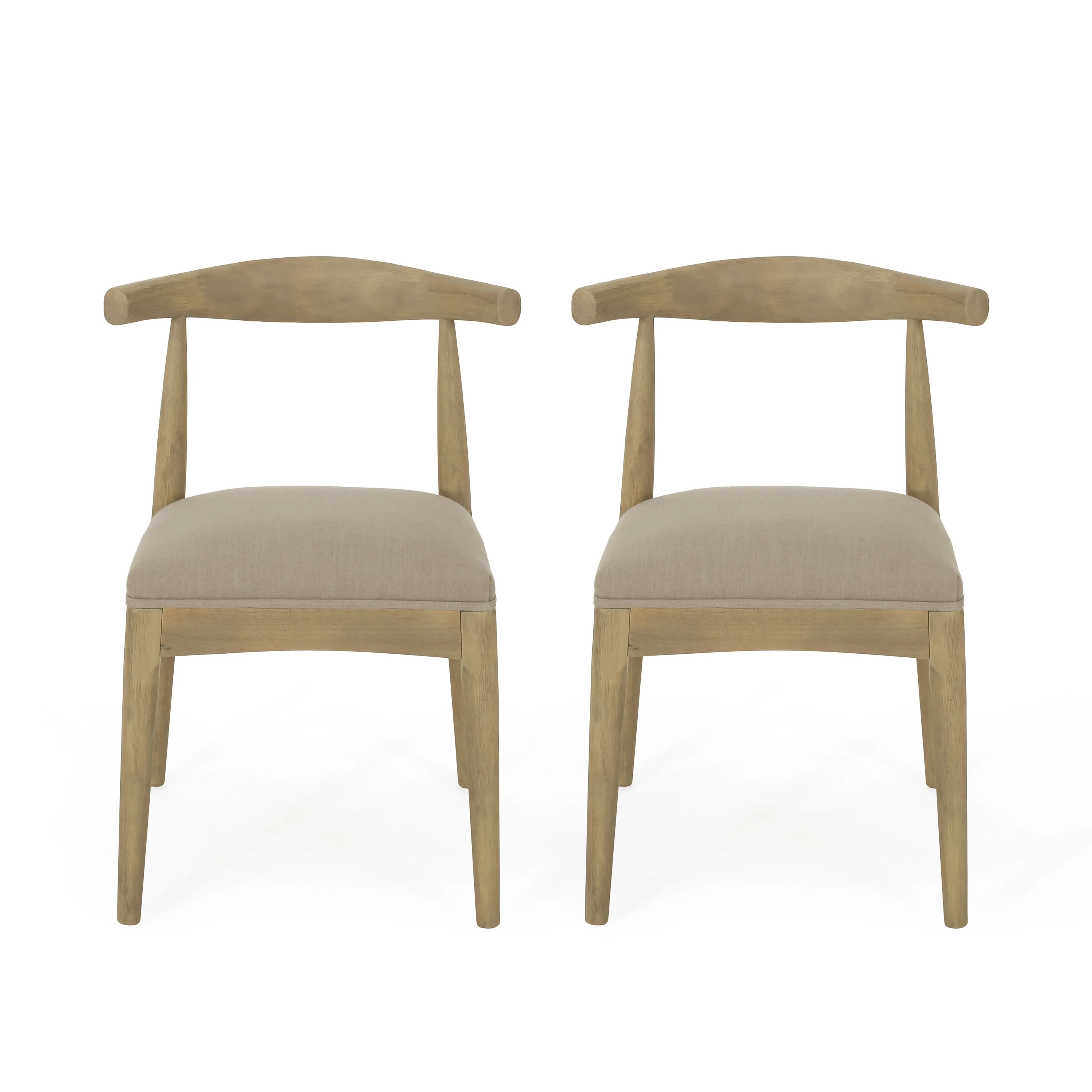 Covey Mid Century Modern Fabric Upholstered Wood Dining Chairs, Set of 2 - furnishings