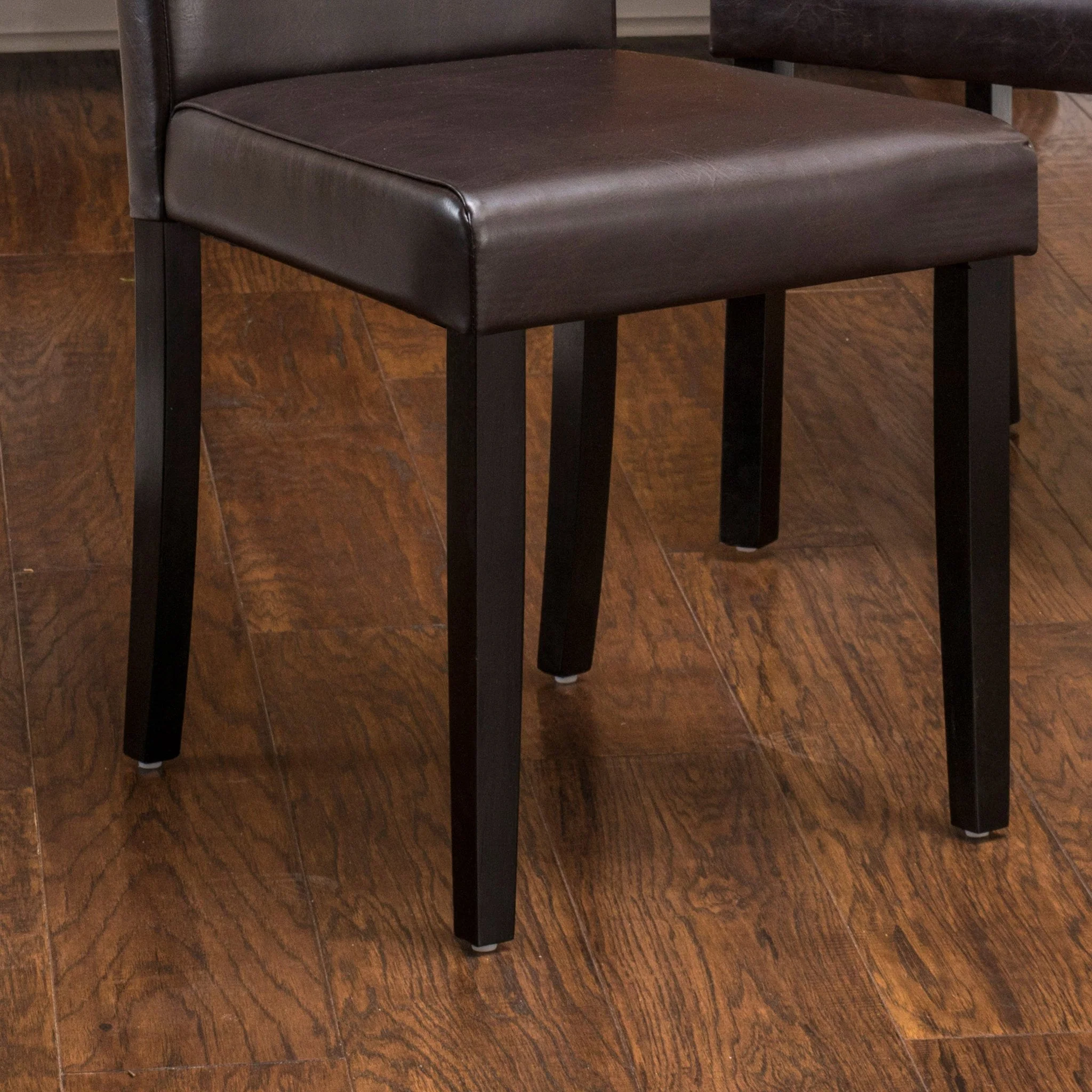 Esteban Brown Leather Parson Dining Chairs (Set of 2) - furnishings