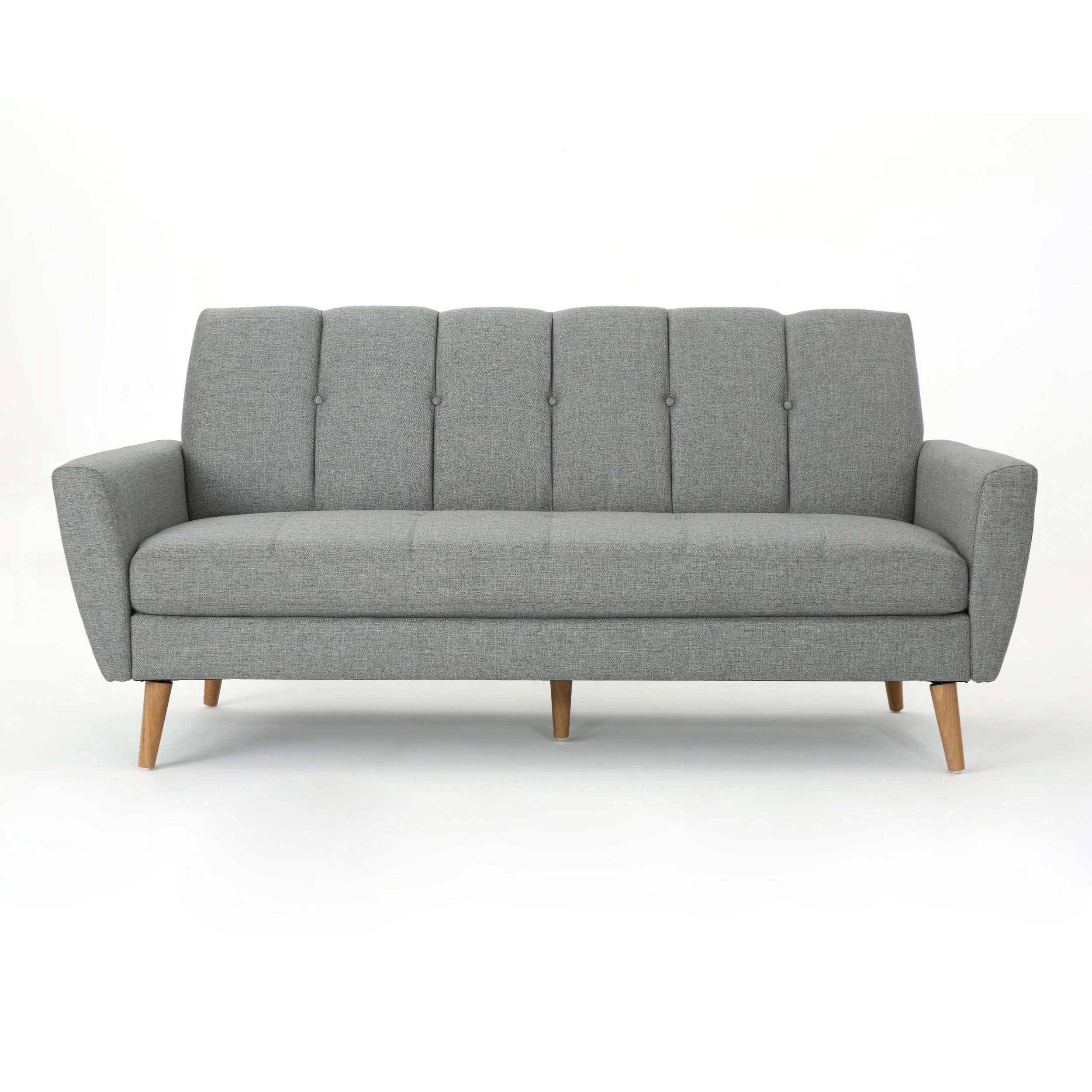 Angelica Mid-Century Modern Fabric Tufted Sofa - furnishings
