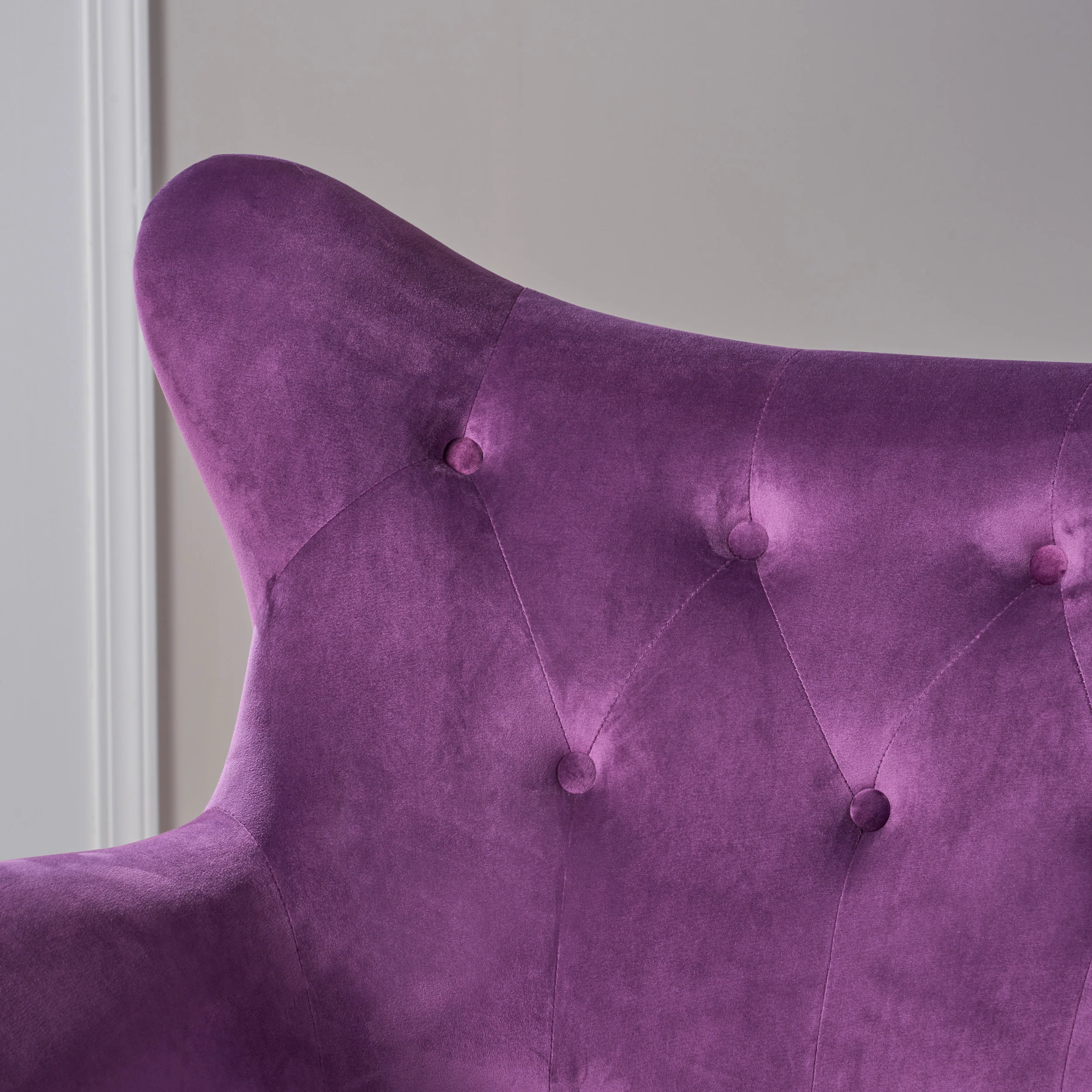 Mae Velvet Tufted Wingback Armchair - furnishings
