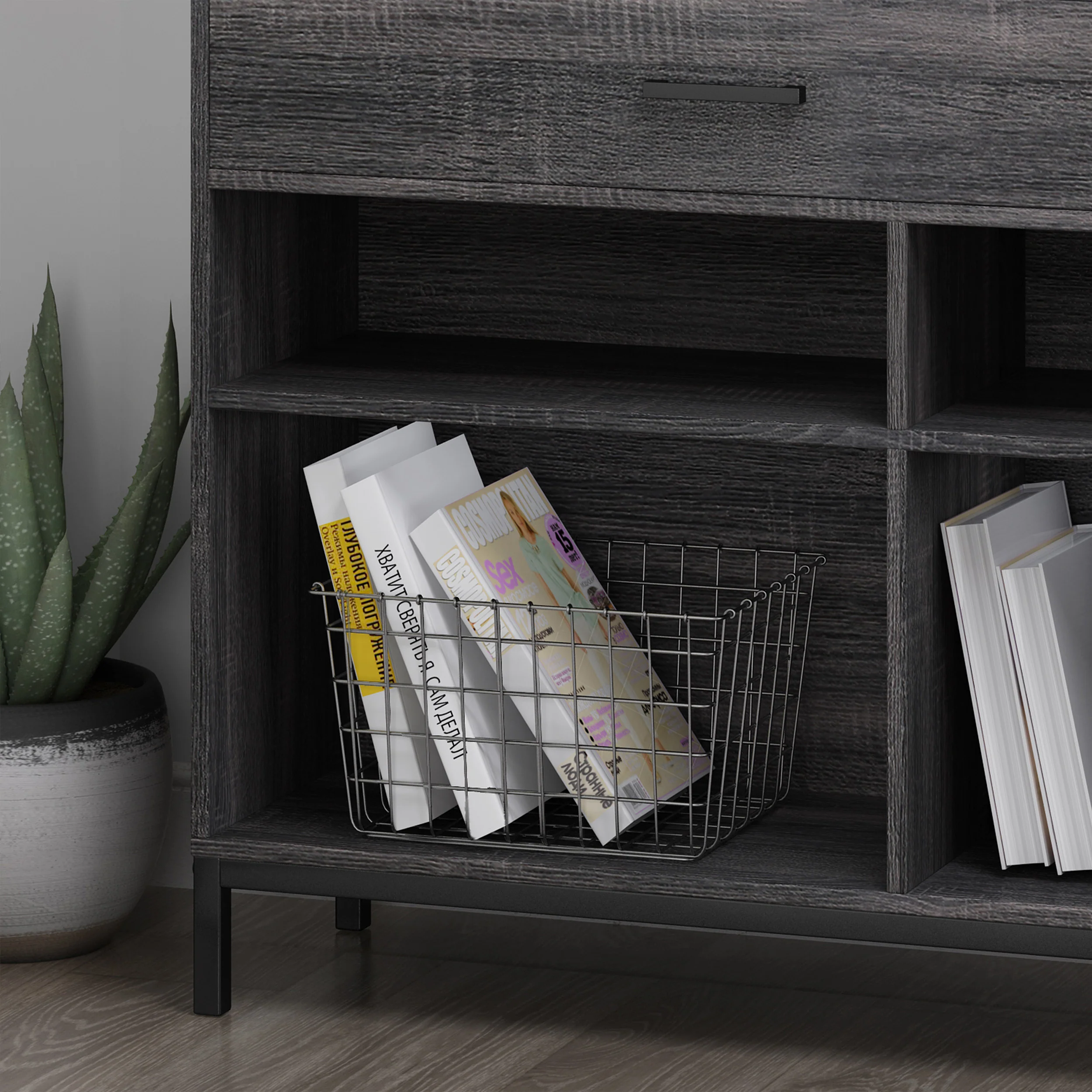 Elon Bookcase With Storage Cabinet & Drawer - furnishings
