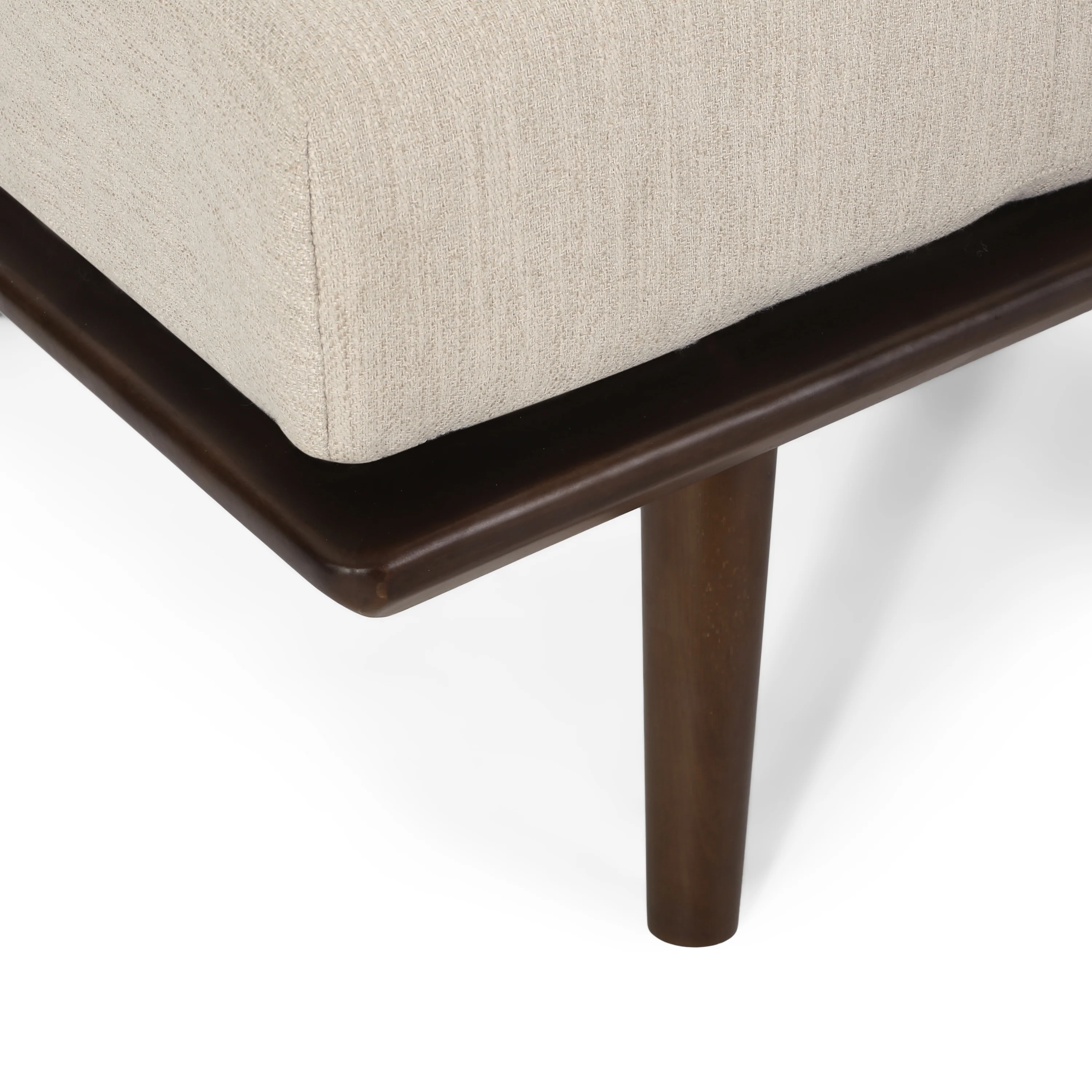 Lancer Mid Century Modern Fabric Tufted Chaise Lounge with Bolster Pillow - furnishings