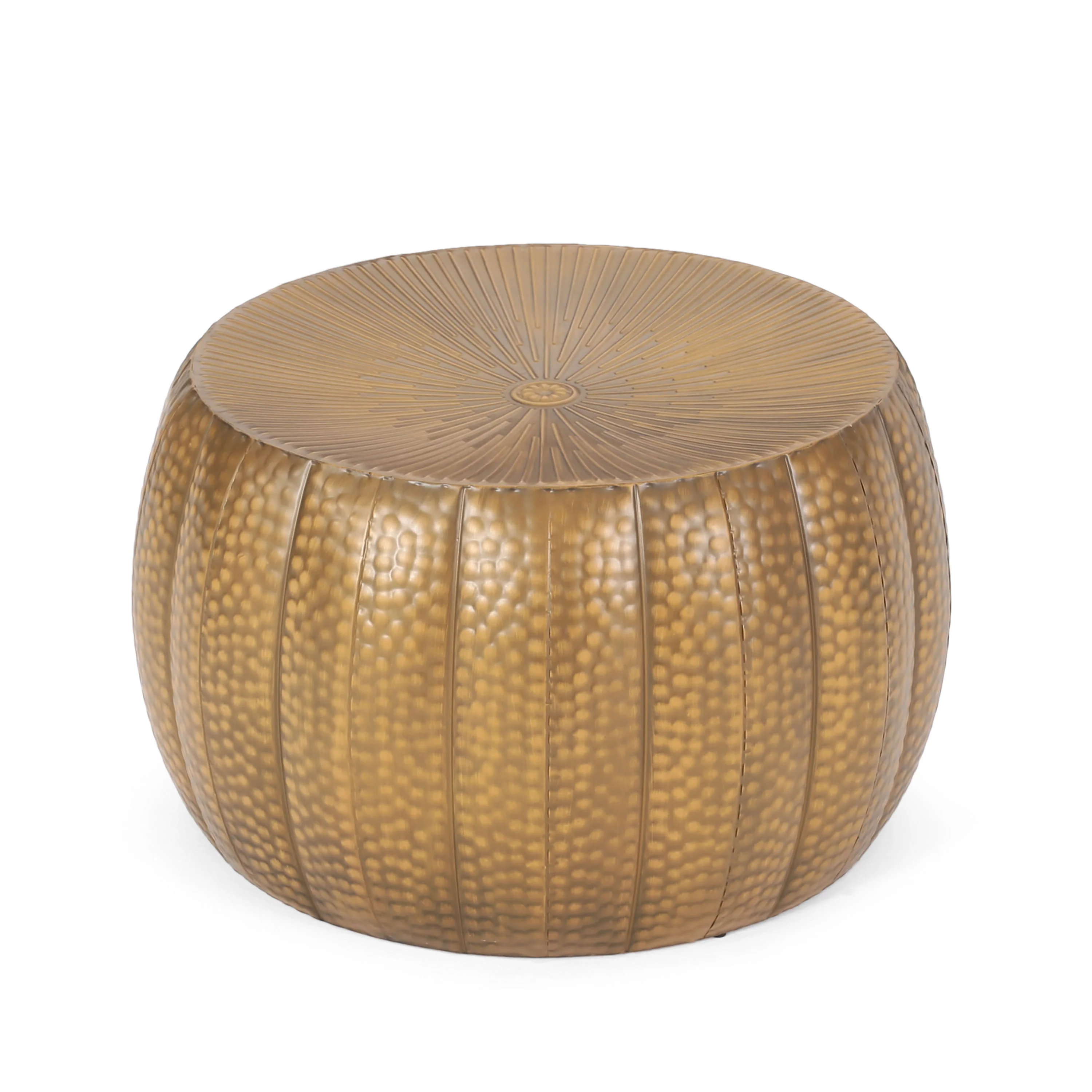 Perrotto Modern Iron Sunburst Pumpkin Coffee Table - furnishings