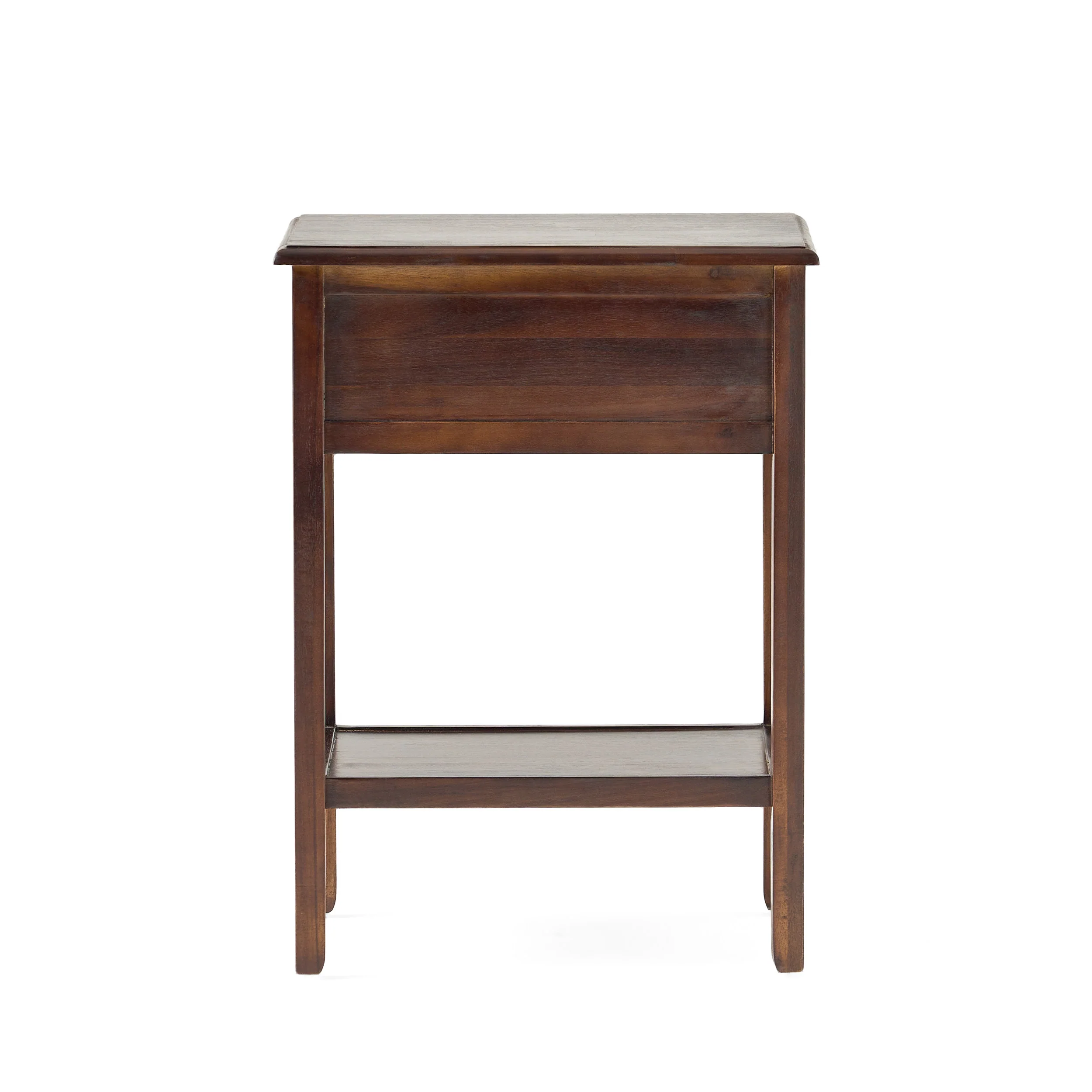 Noah Traditional Brown Mahogany Acacia Wood Accent Table with Top Drawer - furnishings