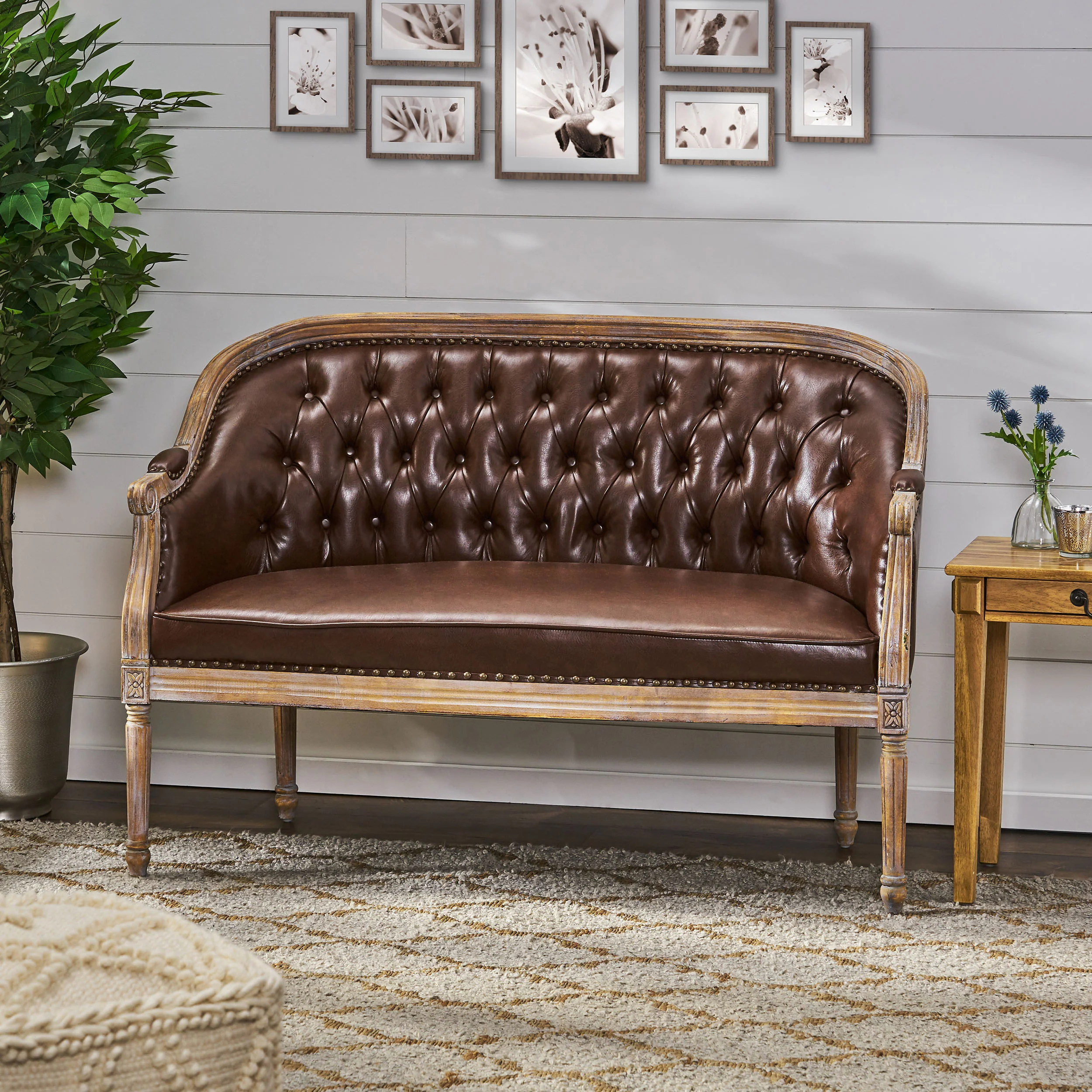 Megan Traditional Tufted Upholstered Loveseat - furnishings