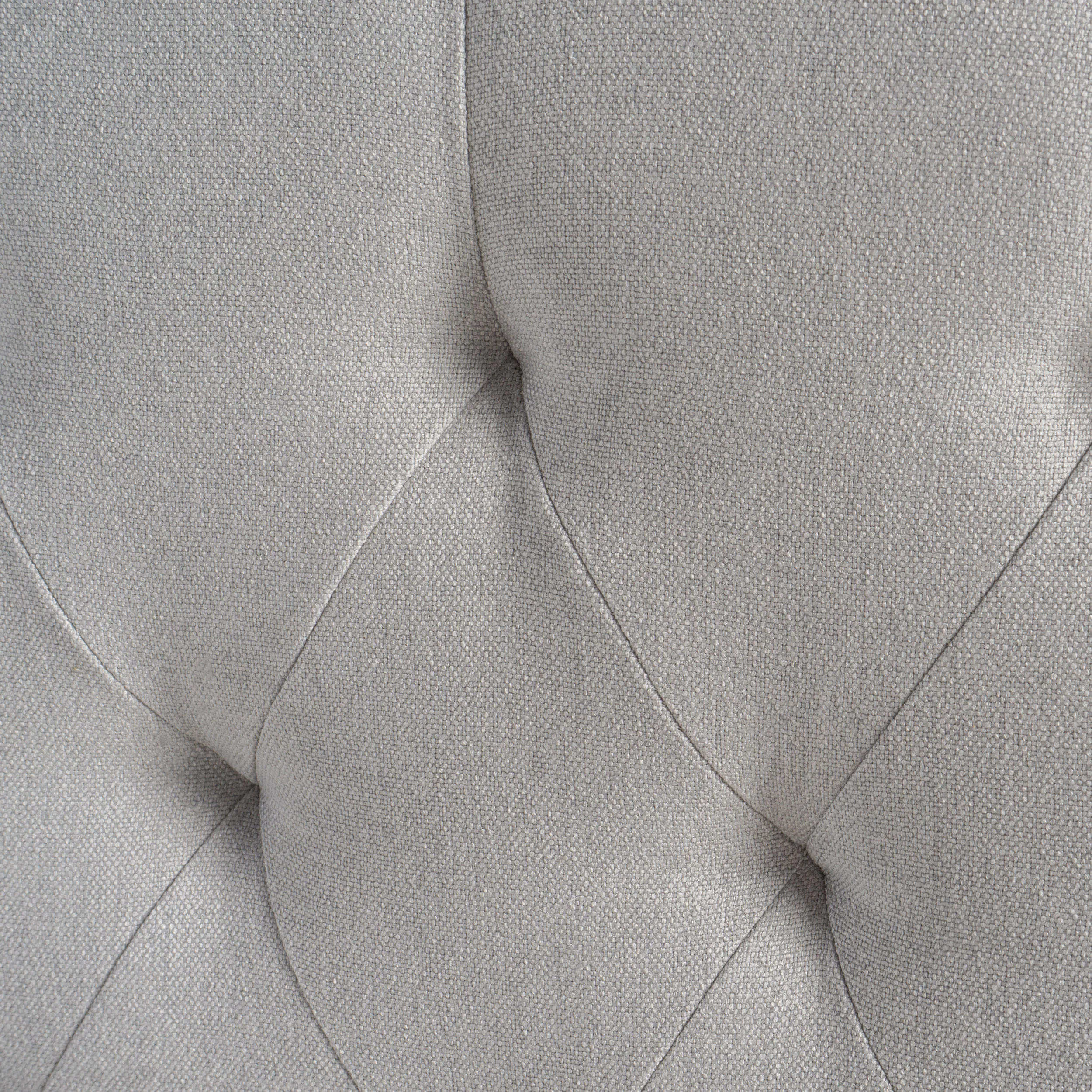 Hecha Tufted Light Gray Fabric Full/Queen Headboard with Nailhead Accents - furnishings