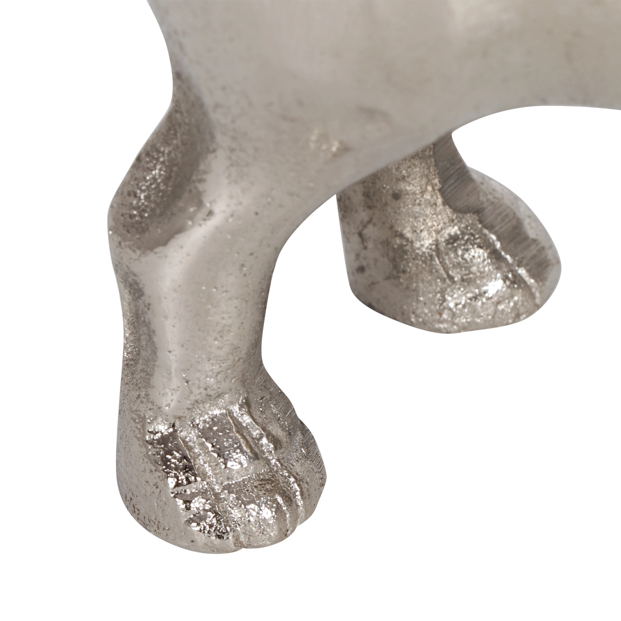 Jabe Handmade Aluminum Pug Decor, Raw Nickel - furnishings