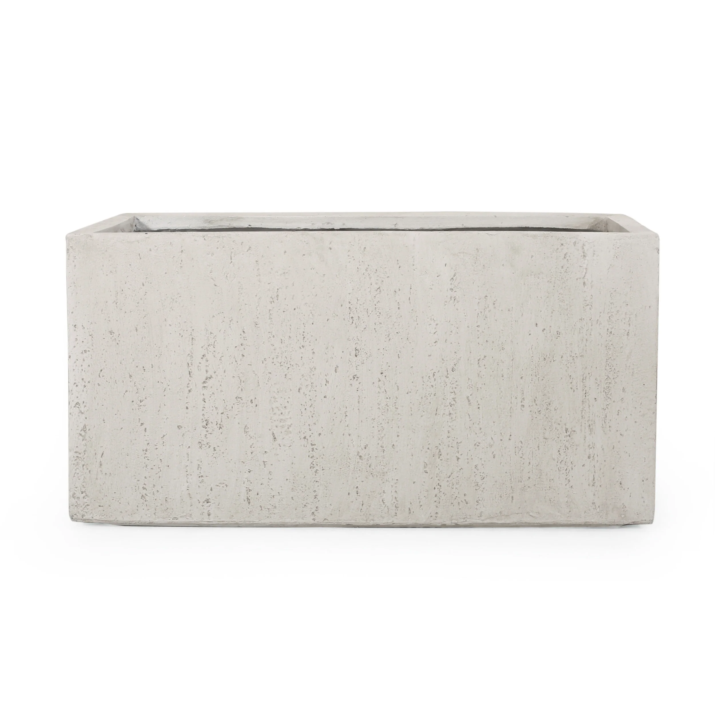 Fardeen Outdoor Modern Cast Stone Rectangular Planter - furnishings
