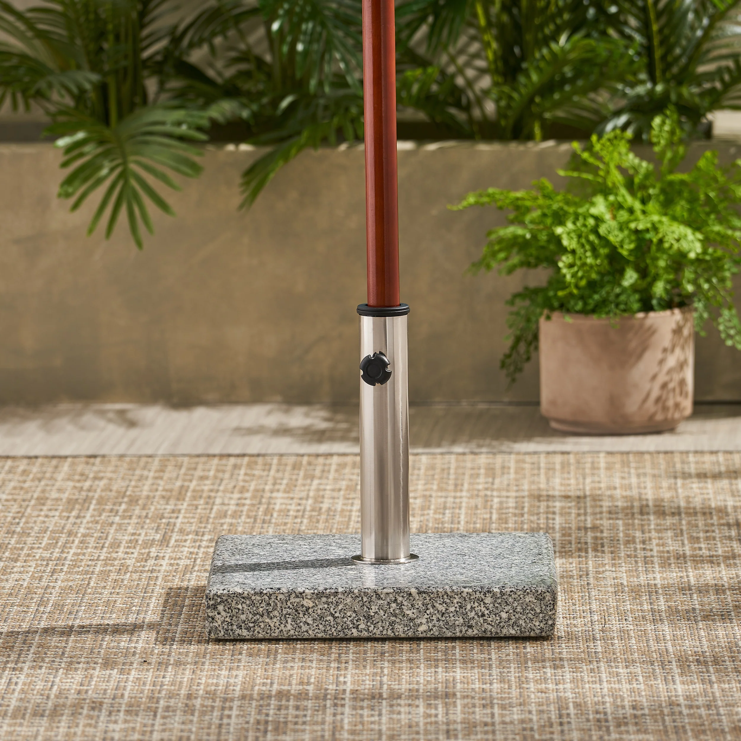 Howard 55-pound Square Grey Granite Umbrella Base - furnishings