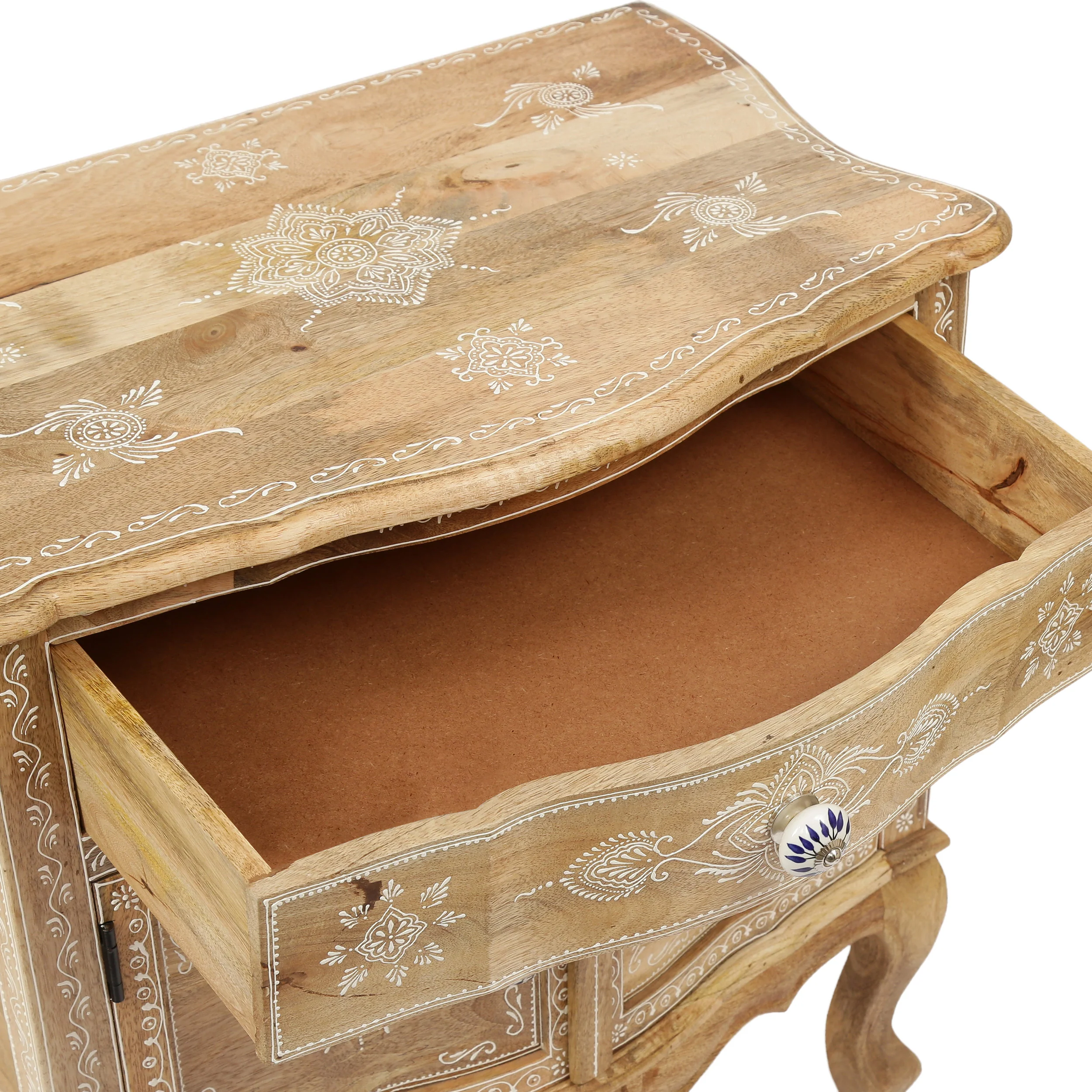 Naylor Handcrafted Boho Mango Wood Cabinet - furnishings