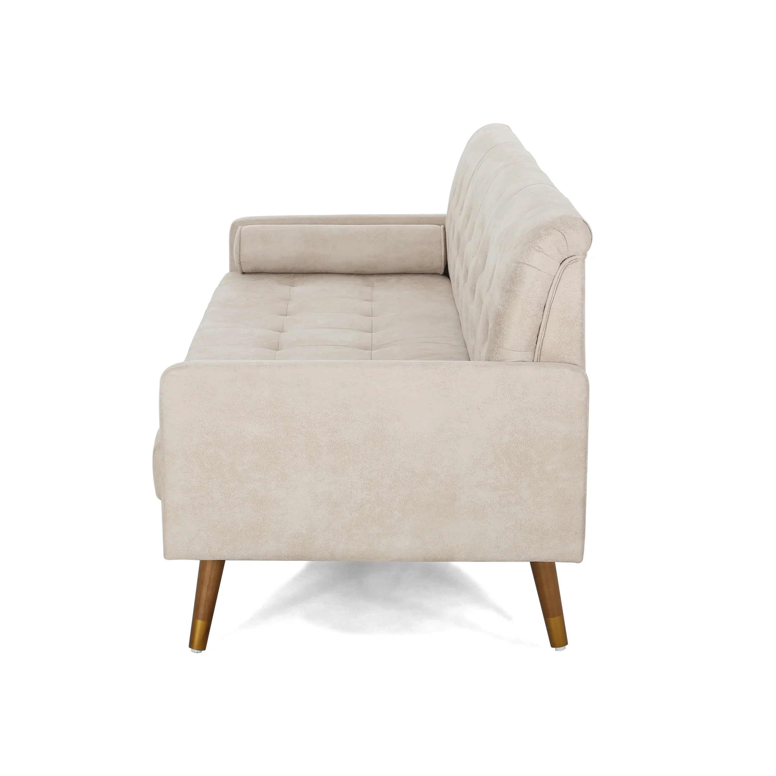 Truda Mid Century Modern Microfiber Sofa with Button Accents - furnishings