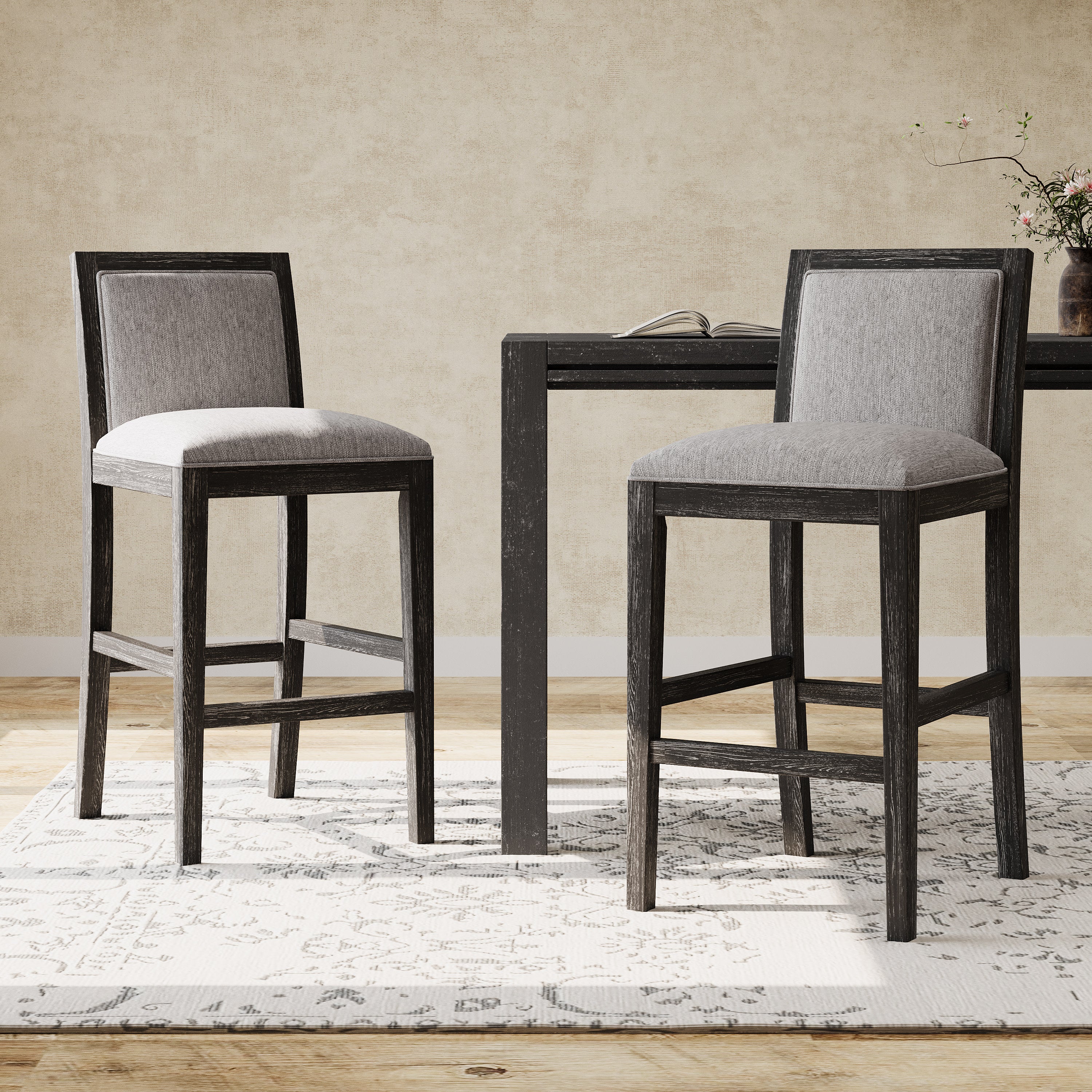 Sagea Modern Upholstered Counter Stools with Cushioned Seat and Back - furnishings