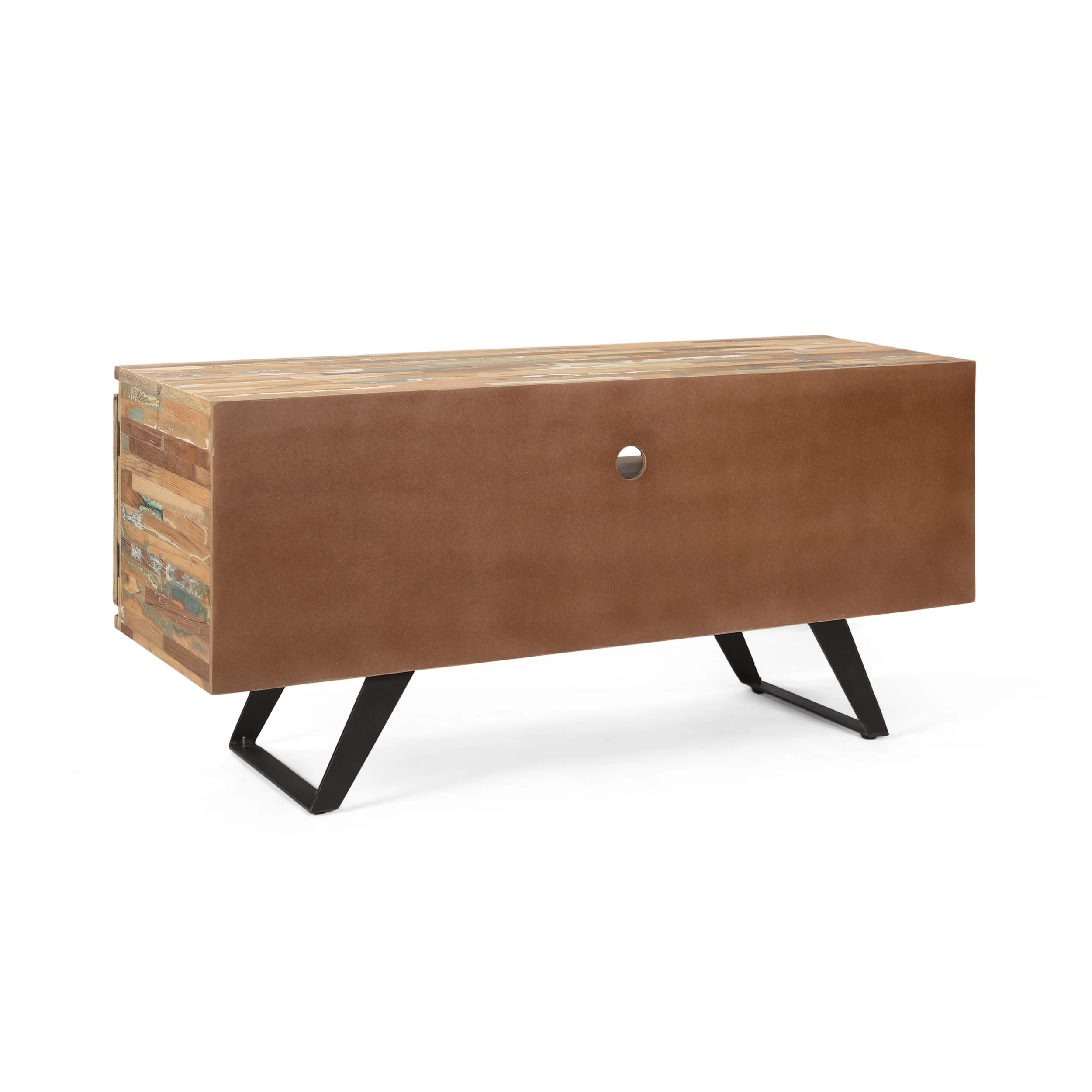 Alithea Handcrafted Boho Reclaimed Wood TV Stand - furnishings