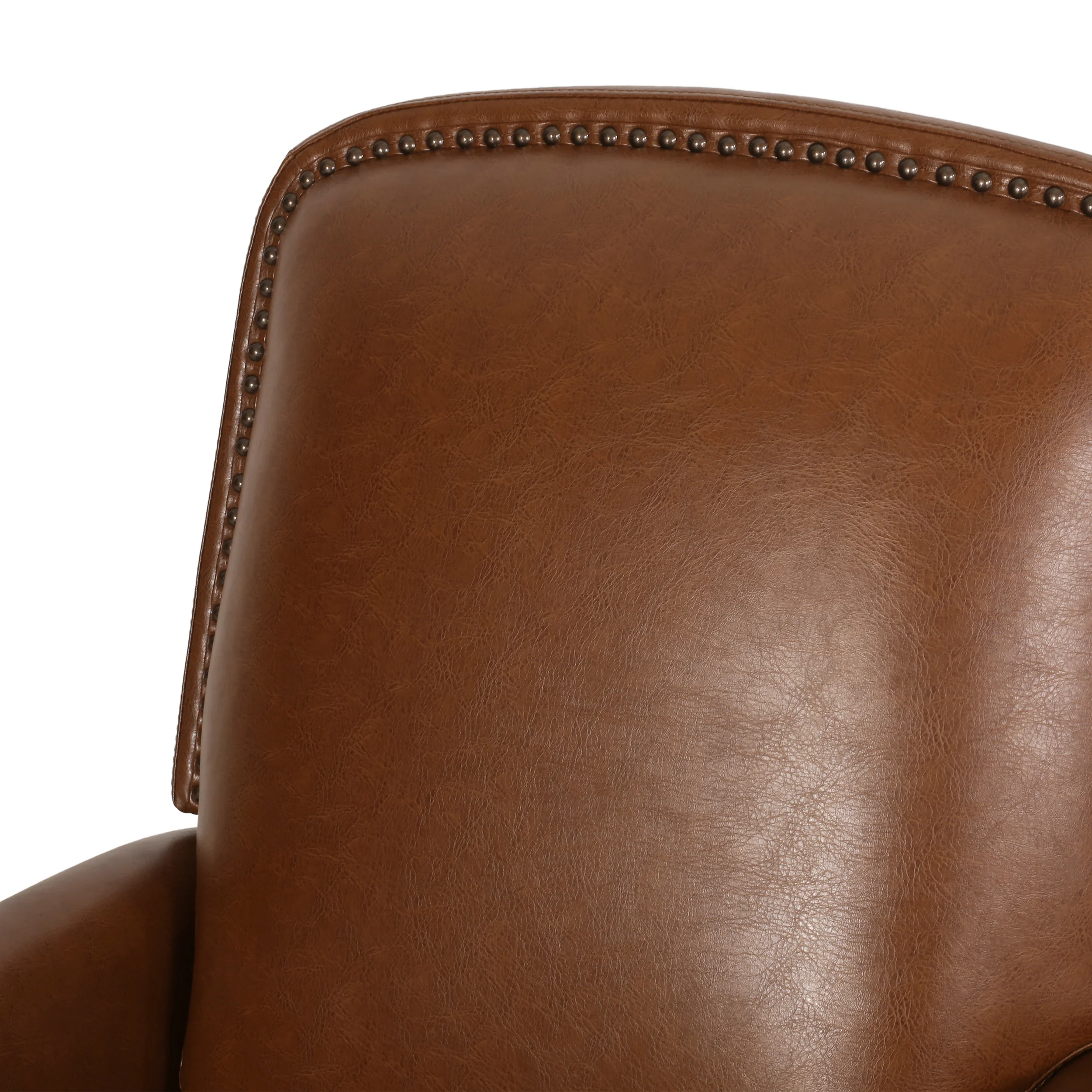 Breu Contemporary Upholstered Pushback Recliner with Nailhead Trim - furnishings
