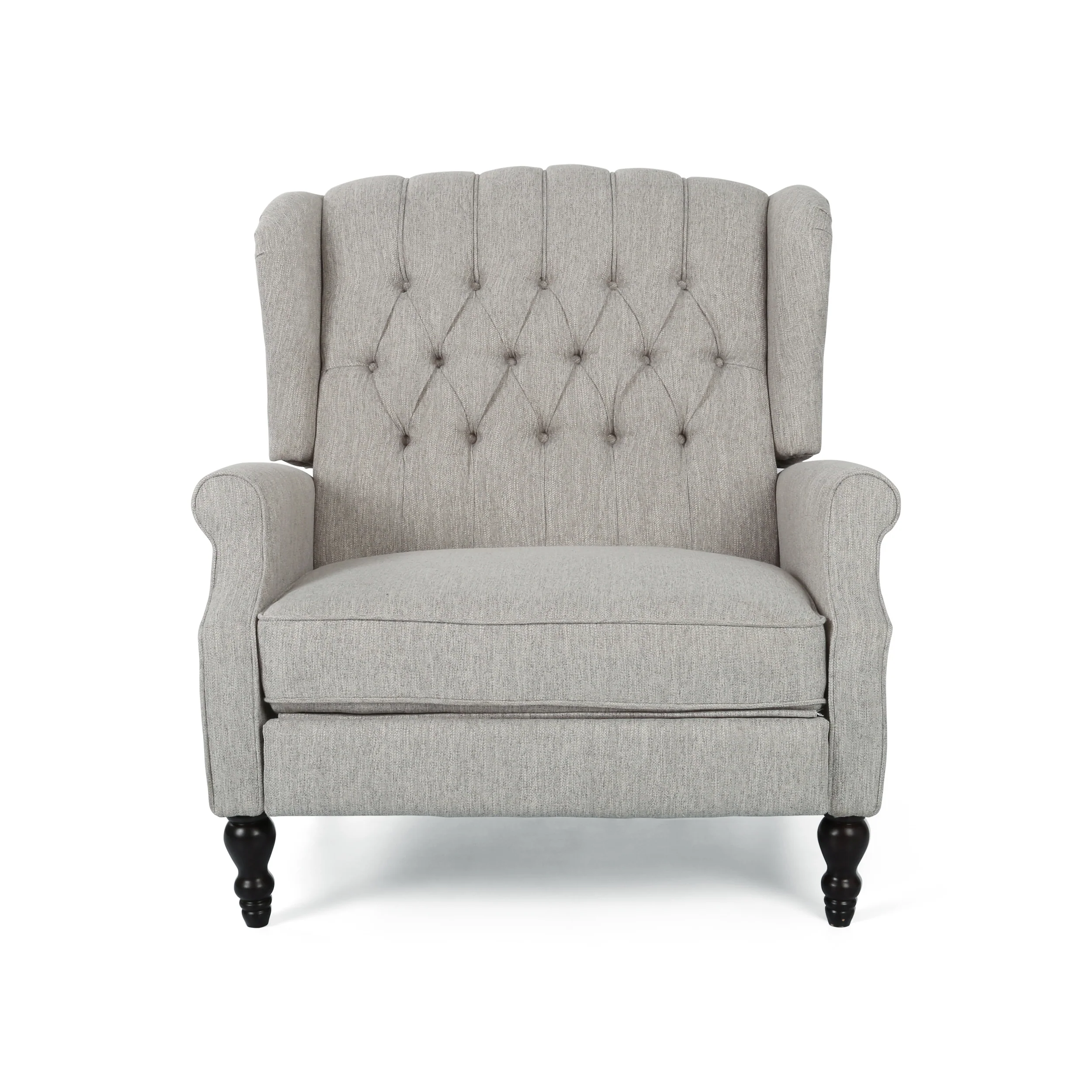 Salome Oversized Tufted Wingback Fabric Push Back Recliner - furnishings