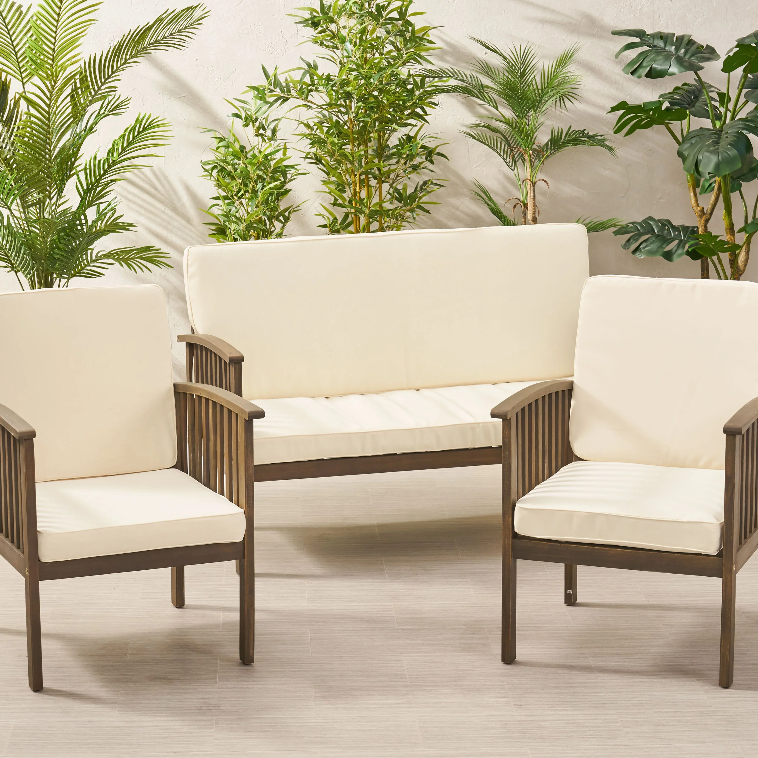 Eydan Outdoor Water Resistant Fabric Loveseat and Club Chair Cushions - furnishings