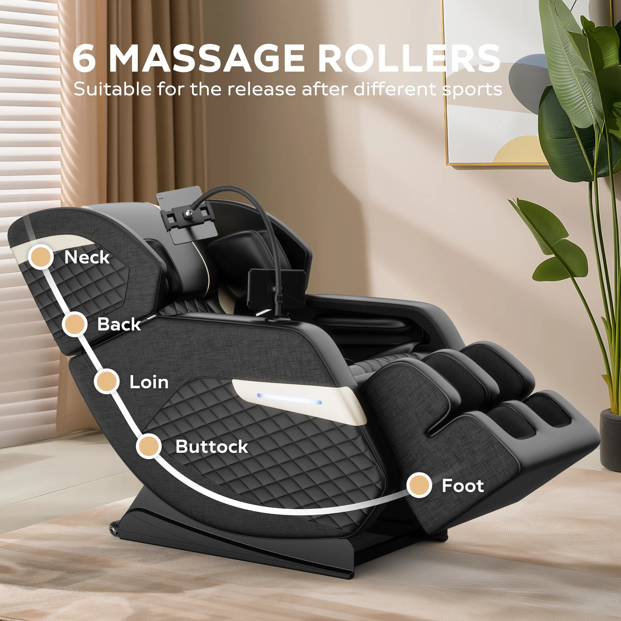 New Full Body Massage Chair with Zero Gravity and Air Pressure - furnishings