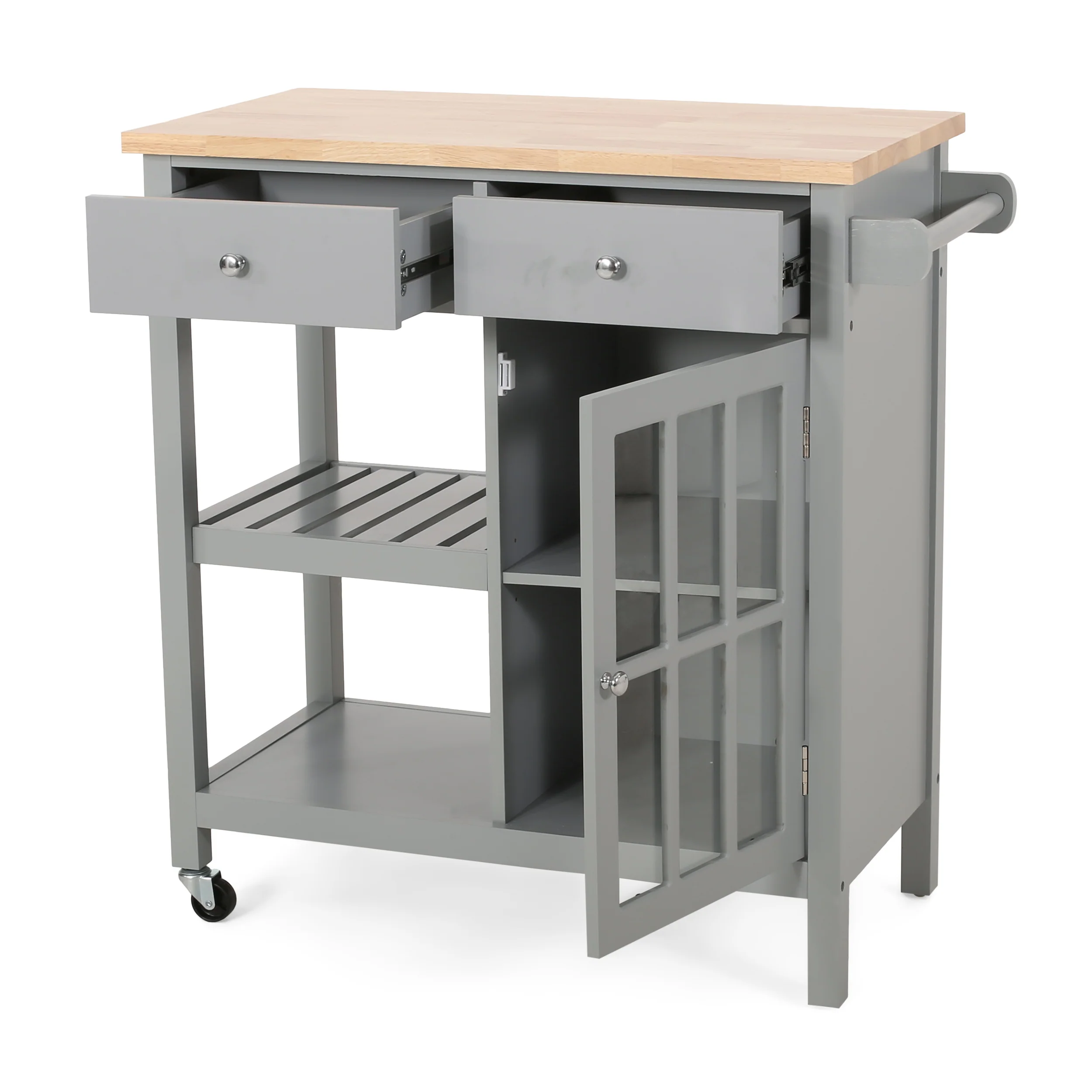 Aidah Contemporary Kitchen Cart with Wheels - furnishings