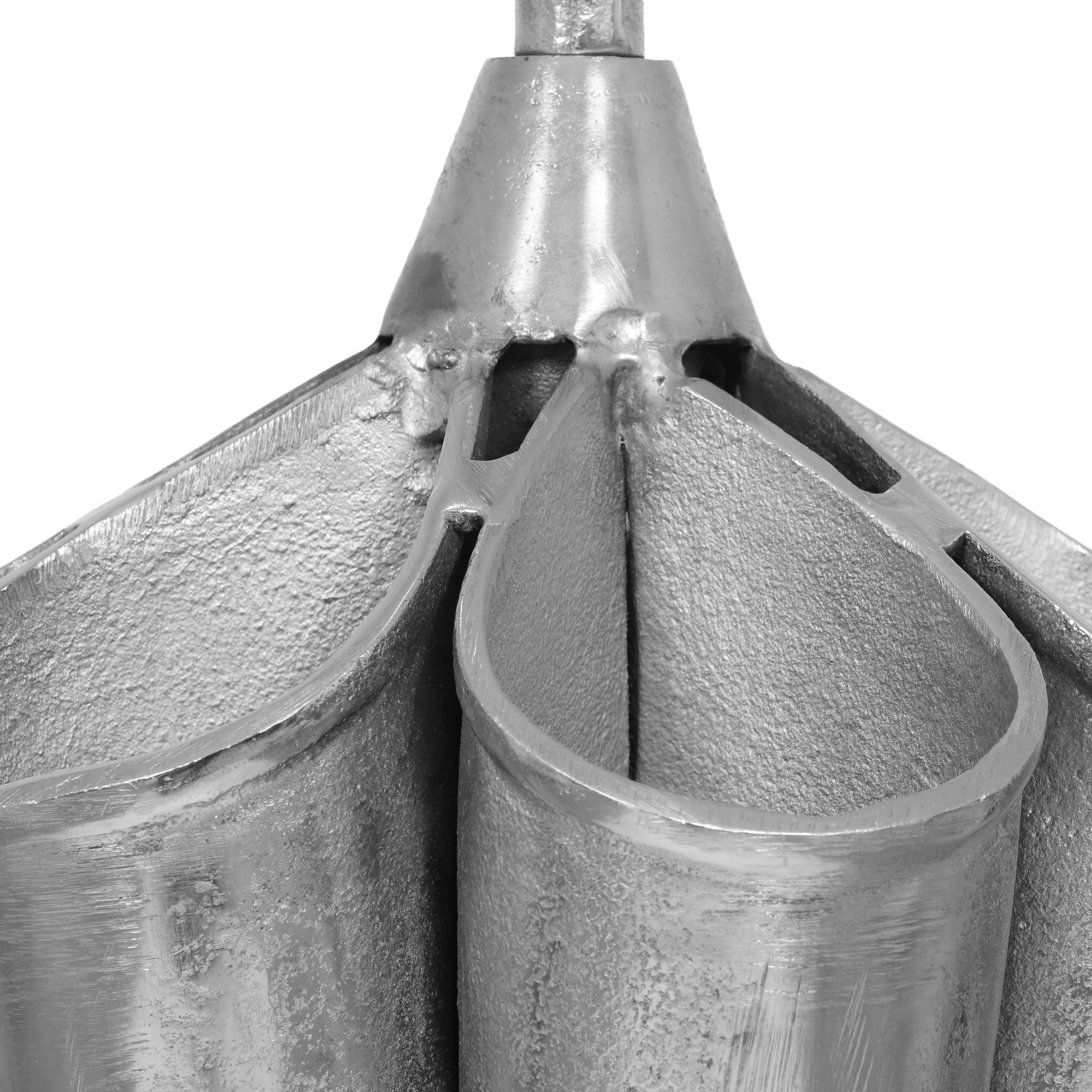 Ridgeway Handcrafted Aluminum Umbrella Stand Sculpture, Raw Nickel - furnishings