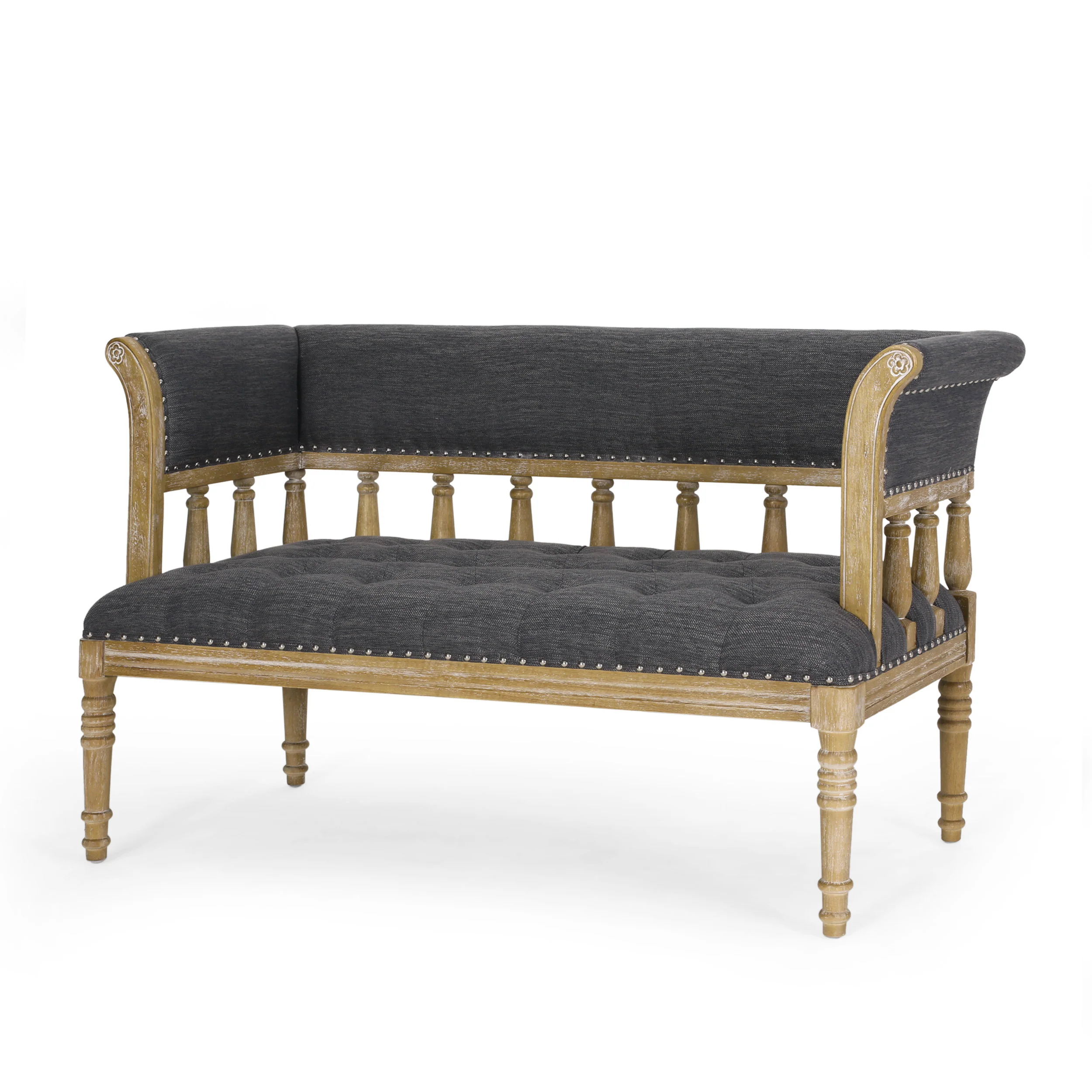 Niemi Traditional Upholstered Tufted Loveseat - furnishings