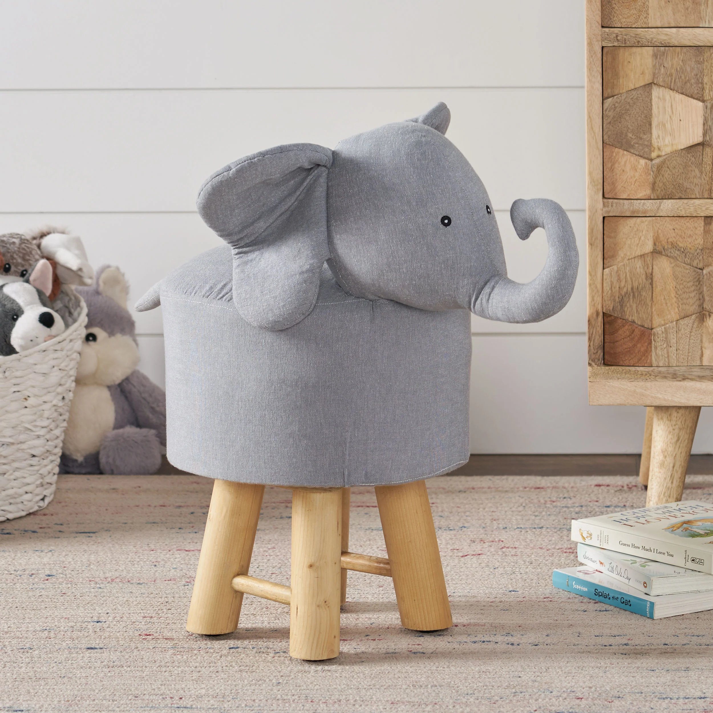 Scotlynn Contemporary Kids Elephant Ottoman - furnishings