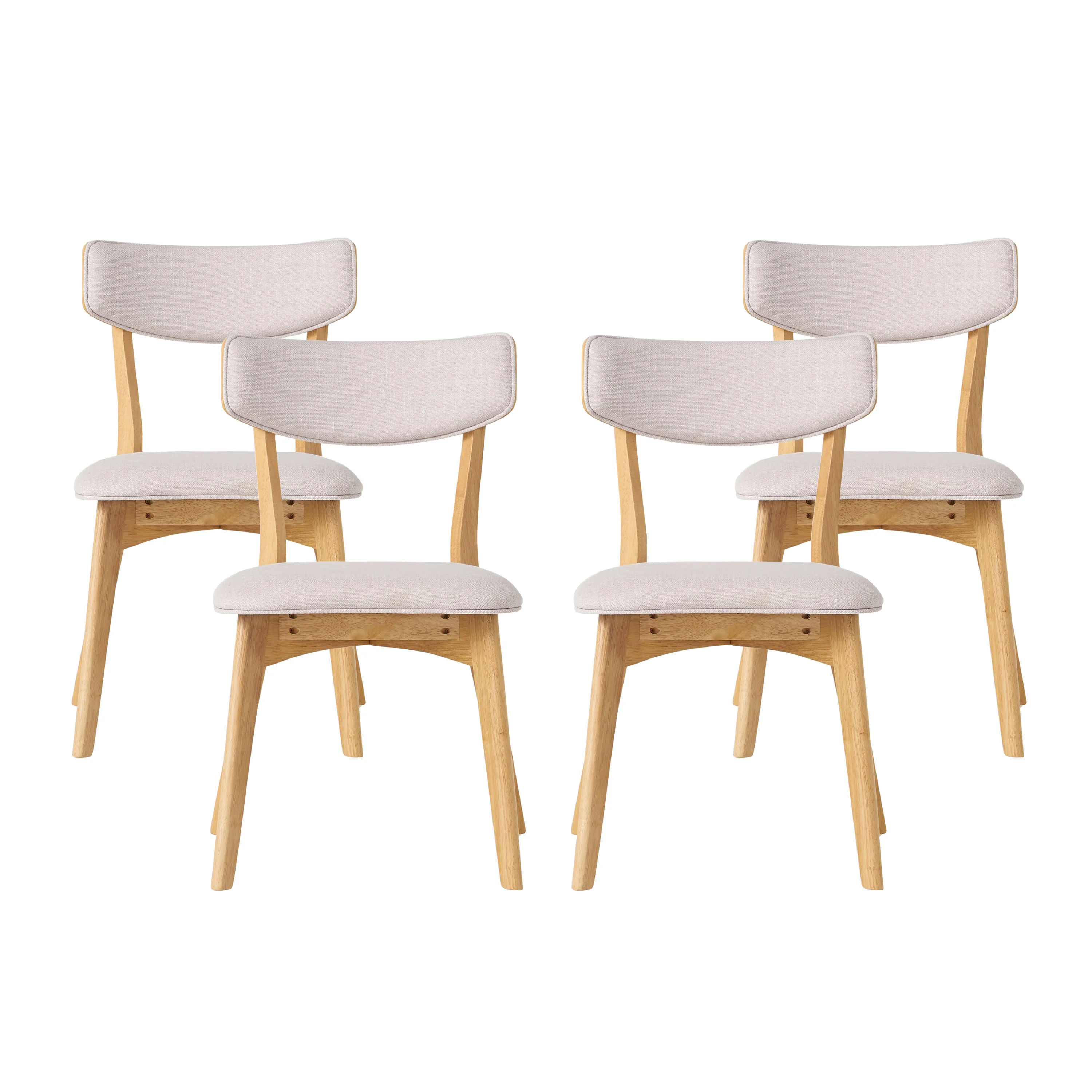 Wrene Mid-Century Walnut Finished Frame Dining Chairs, Set of 4 - furnishings