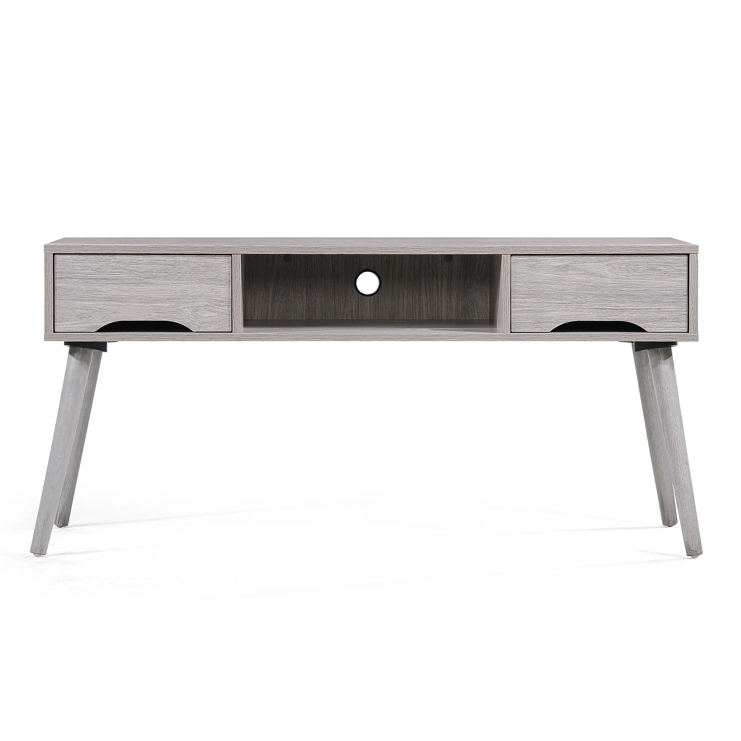 Florie Mid Century Modern 2 Drawer & Shelf TV Stand - furnishings
