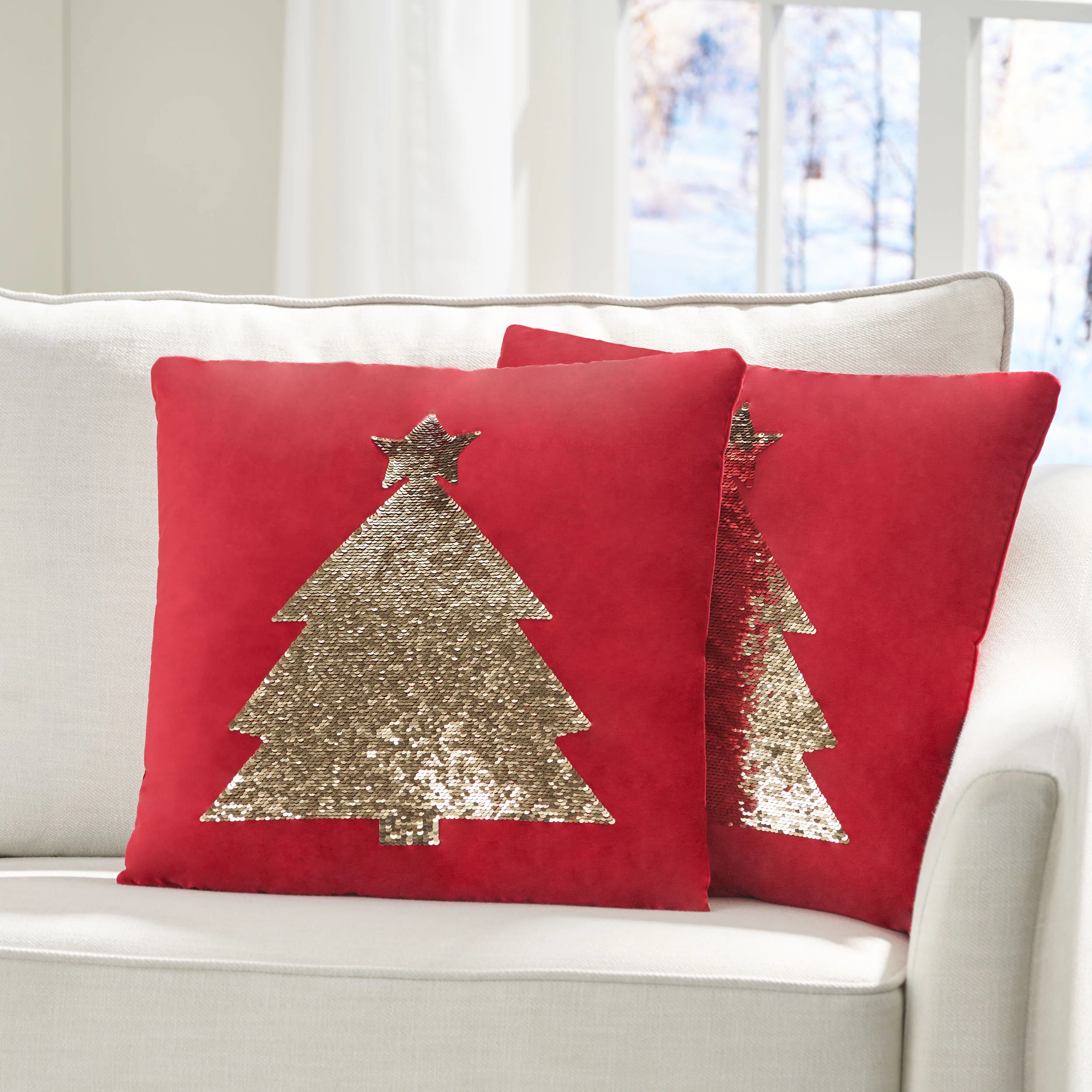 Cibola Glam Velvet Christmas Throw Pillow - furnishings