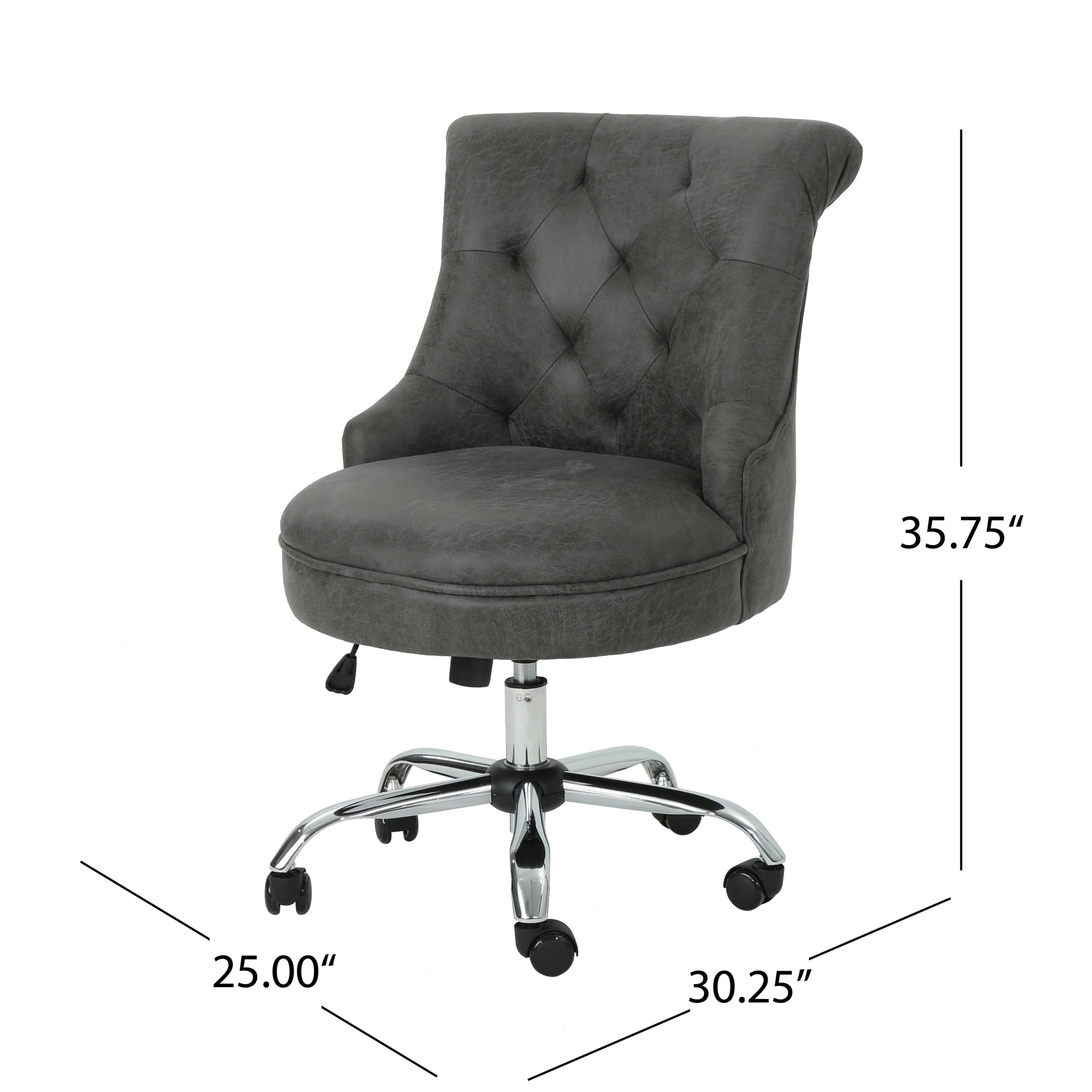 Tyesha Modern Tufted Microfiber Adjustable Swivel Desk Chair w/ Rolling Casters - furnishings
