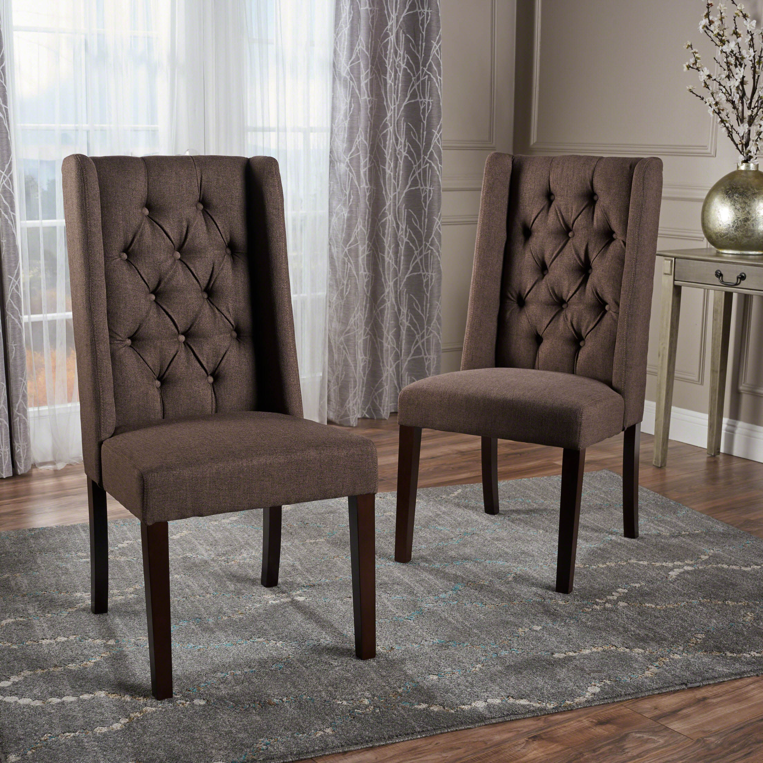 Billings Tufted Fabric High Back Dining Chairs (Set of 2) - furnishings