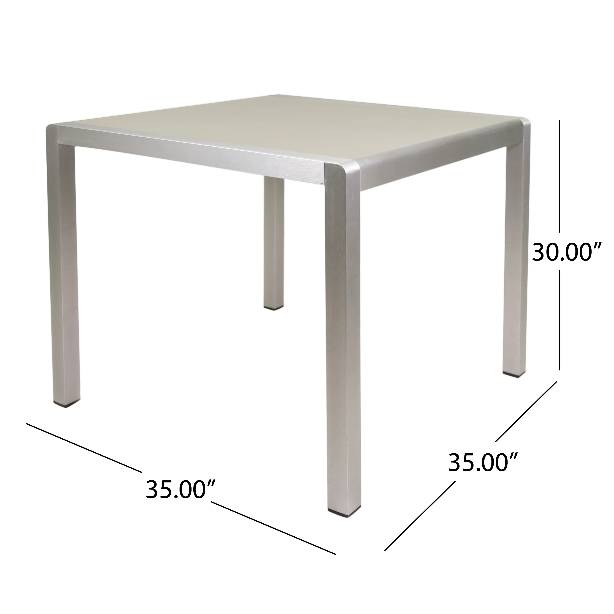 Danitza Outdoor Modern 4 Seater Aluminum Dining Set with Tempered Glass Table Top - furnishings