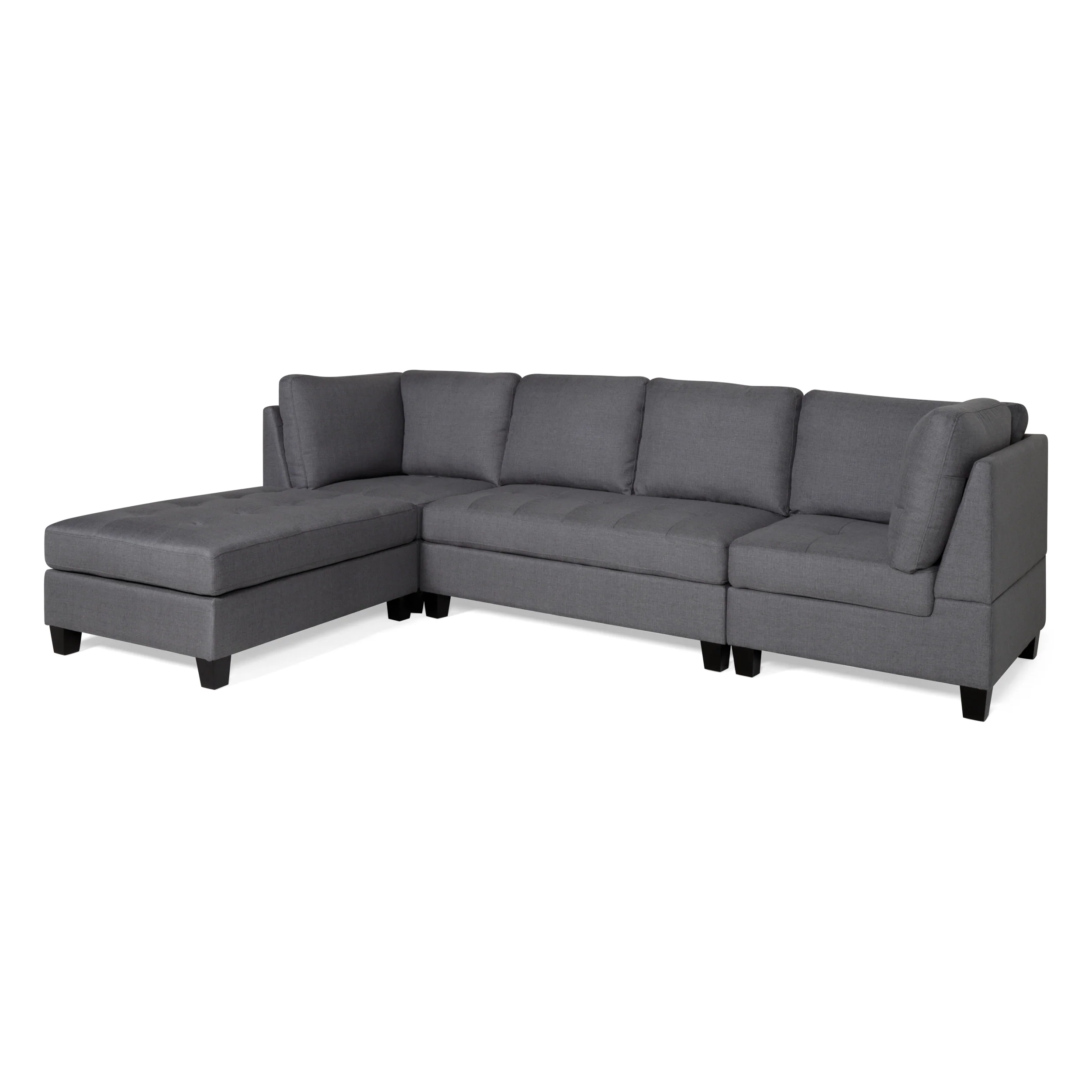 Ellawyn Contemporary 4 Seater Fabric Sectional - furnishings